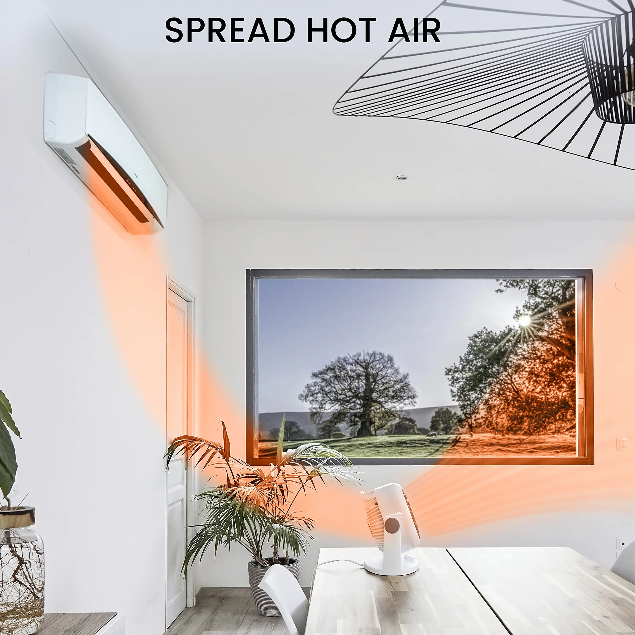 Iris Ohyama, Woozoo HD18N - Ventilador de escritorio silencioso (plástico, 34 W, 23 m², 29 x 19 x 31 cm), color blanco