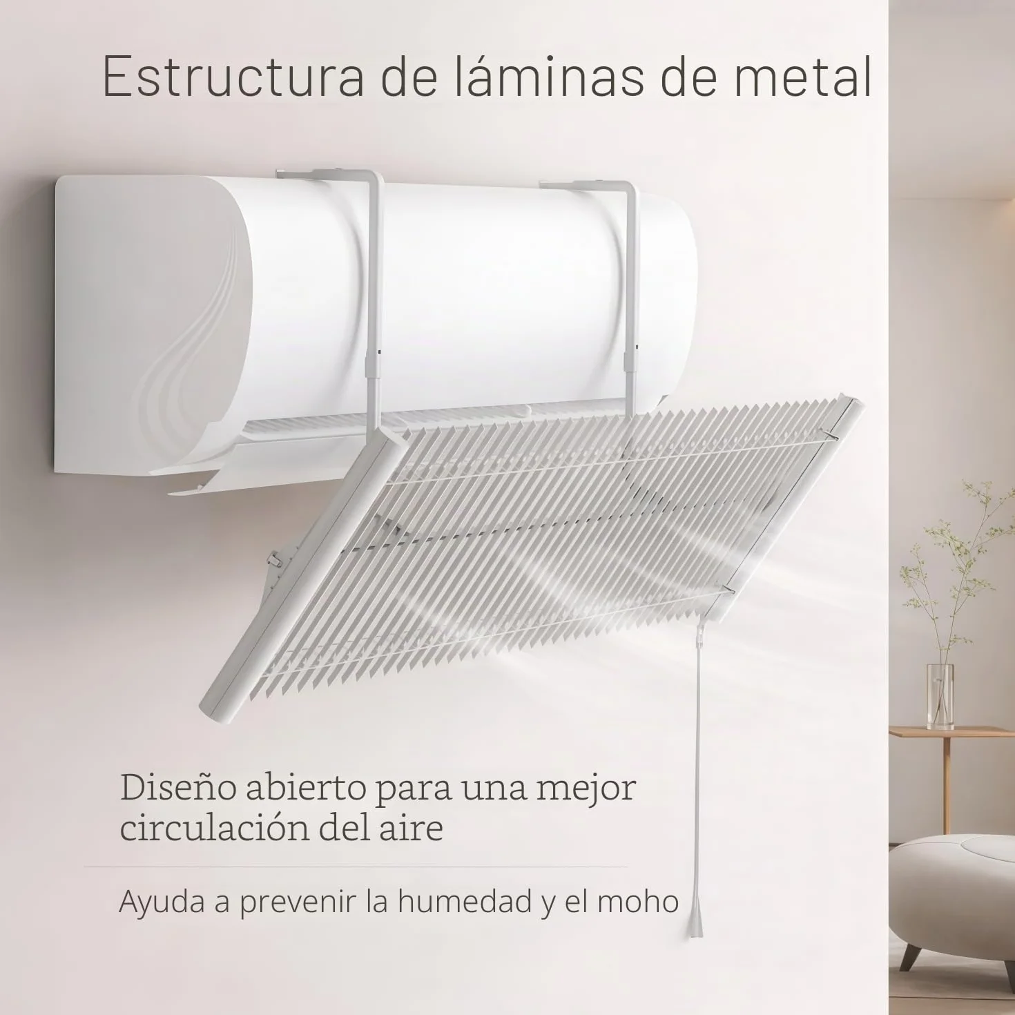 Deflector Aire Acondicionado Ajustable Aleación Aluminio ABS Anti Directo Soplando Difusor