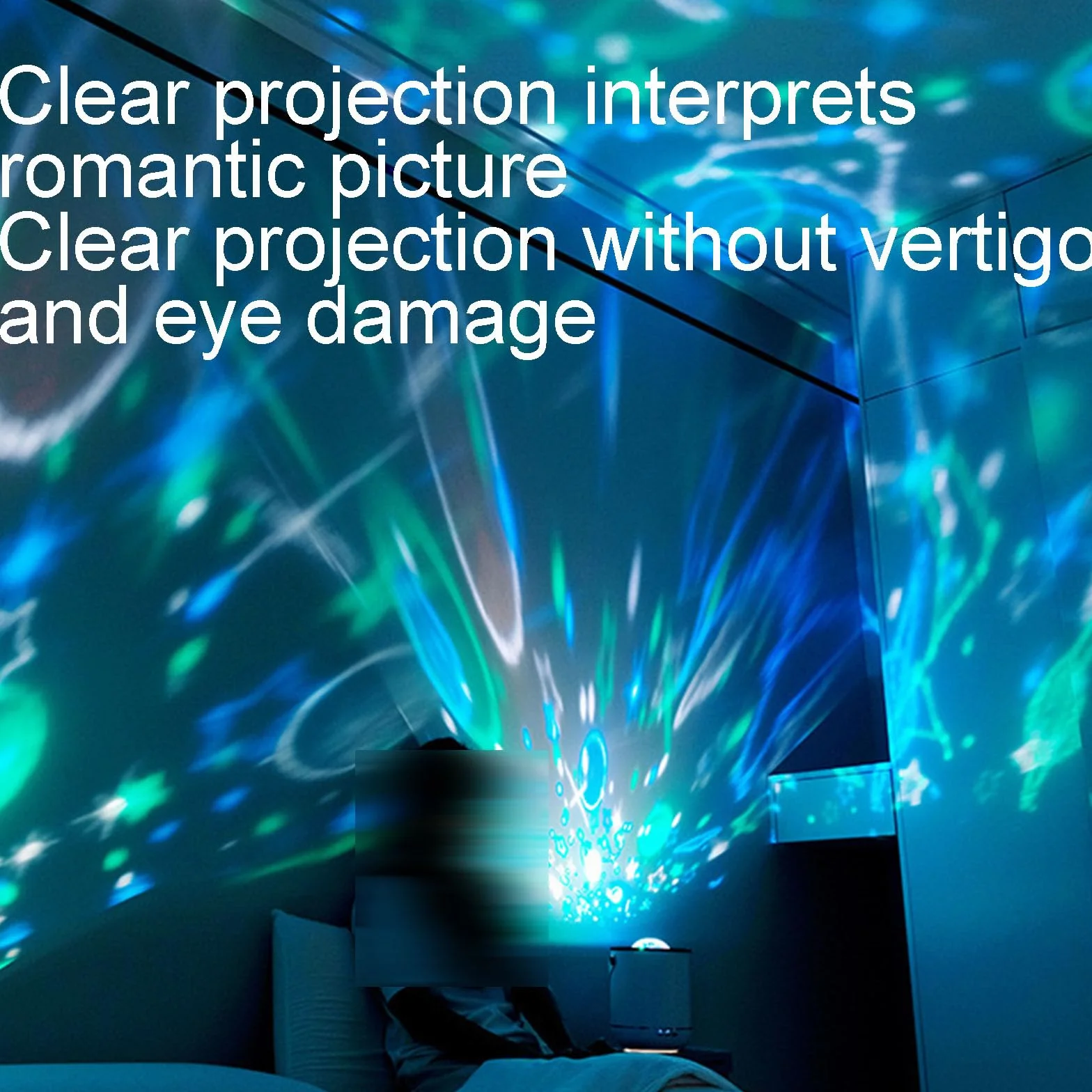 Humidificador ultrasónico con luz nocturna LED, proyección multifunción, proyección dinámica de 360 grados, perfecto para el hogar, oficina, dormitorio