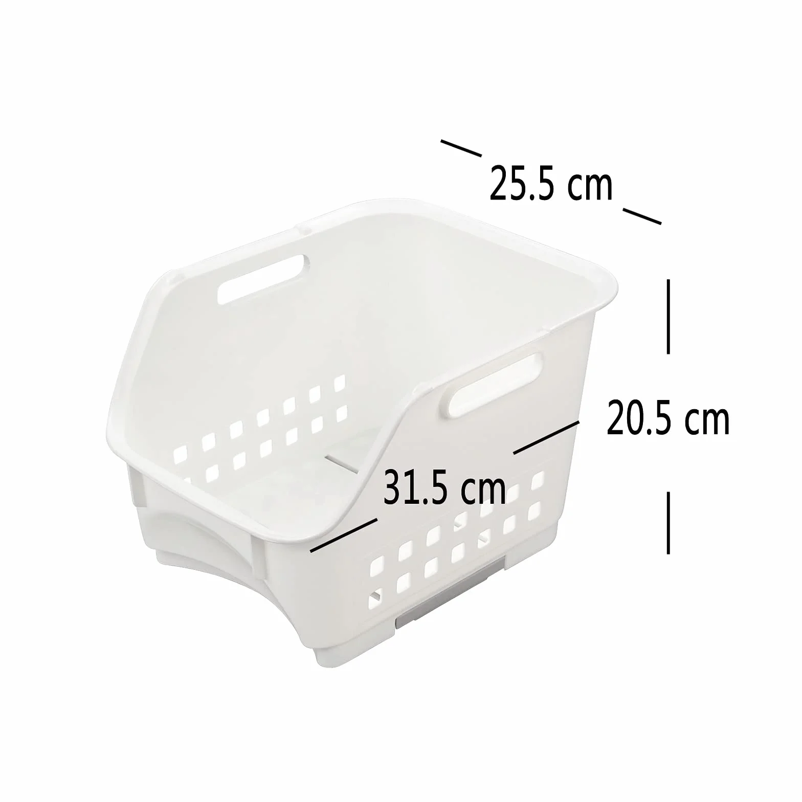 Cesta De Almacenamiento Apilable De Plástico, 3 Paquetes, Blanco