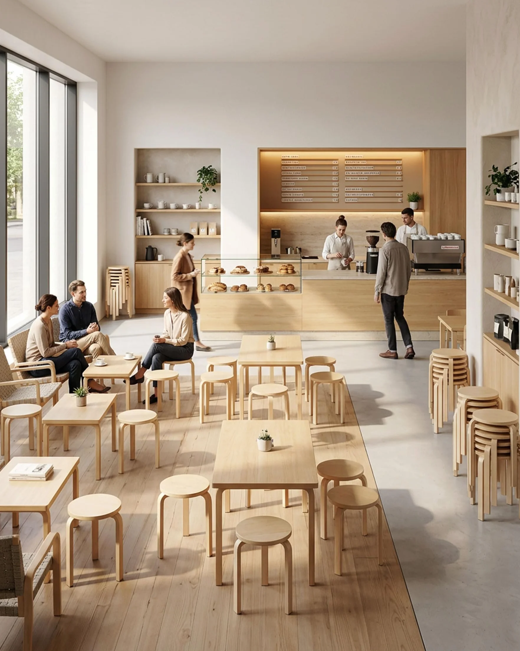 Taburete de Madera Lot de 2 Taburetes Apilables Taburete Bajo Redondo para Cocina Comedor Salón Cafetería Oficina Banqueta de Madera Pequeña Asiento Auxiliar Ahorro Espacio
