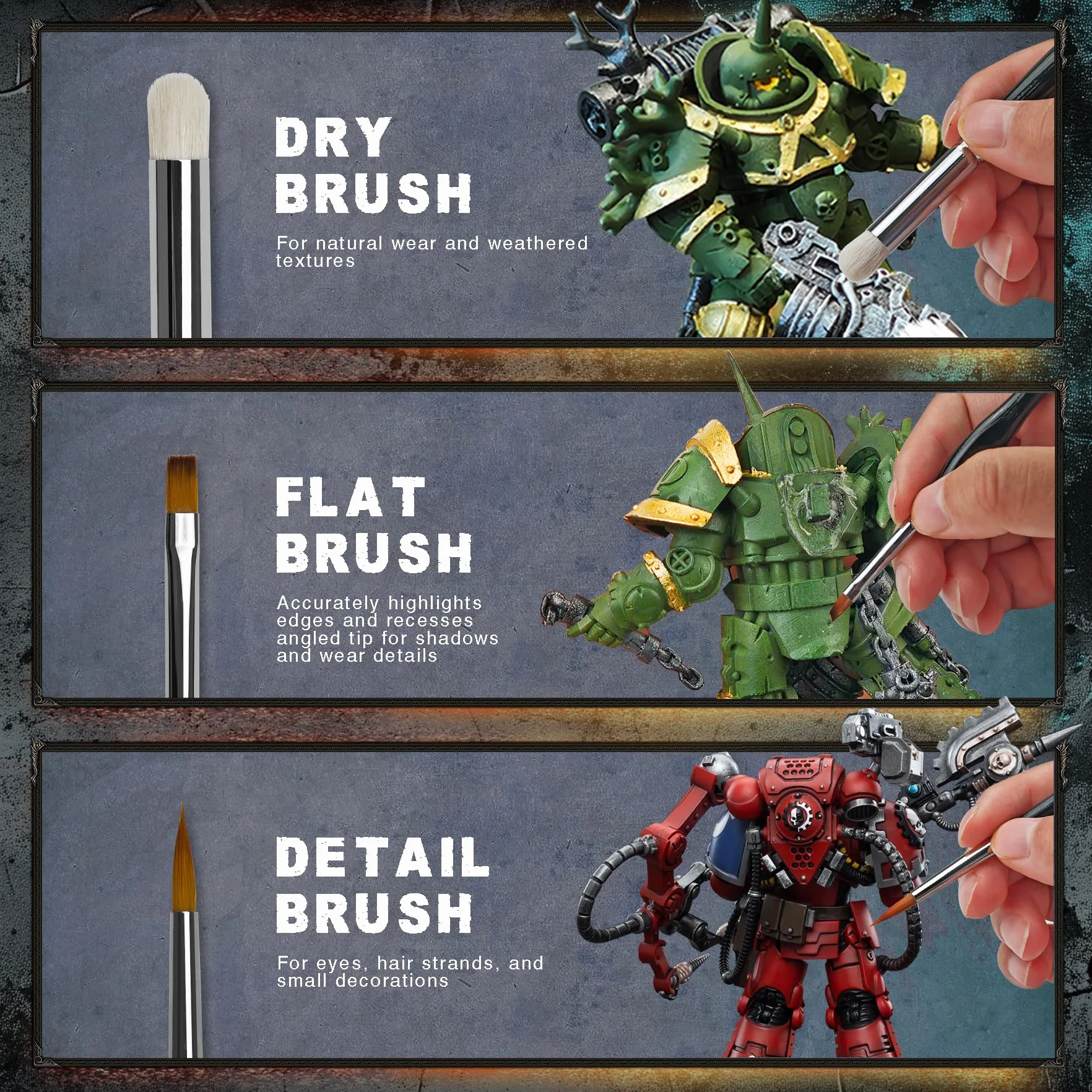 Pinceles de pintura en miniatura, juego de 20 pinceles de pintura con contenedor para pincel seco, acrílico, pintura de detalles finos, pintura en miniatura y pintura por números