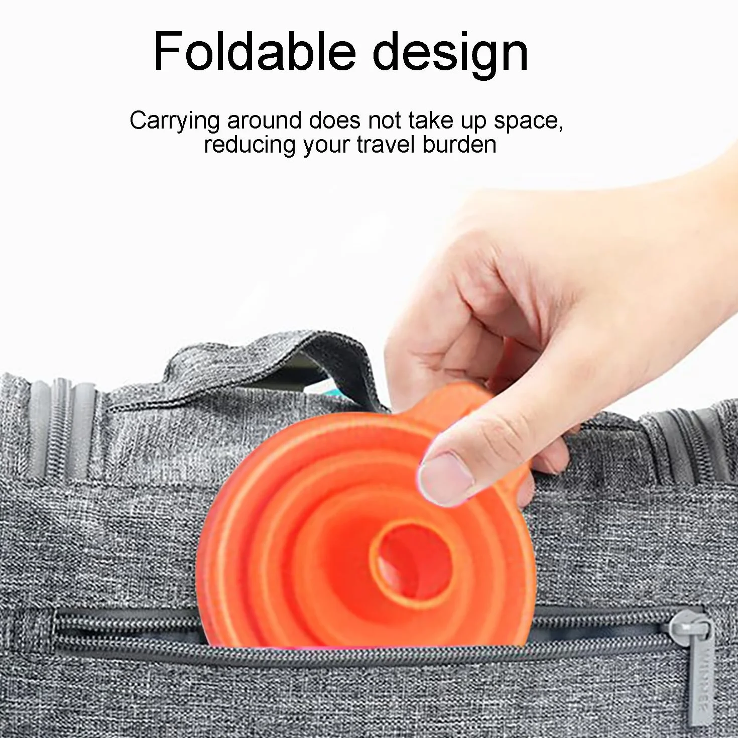 Juego de 3 Embudos Plegables de Silicona para Cocina