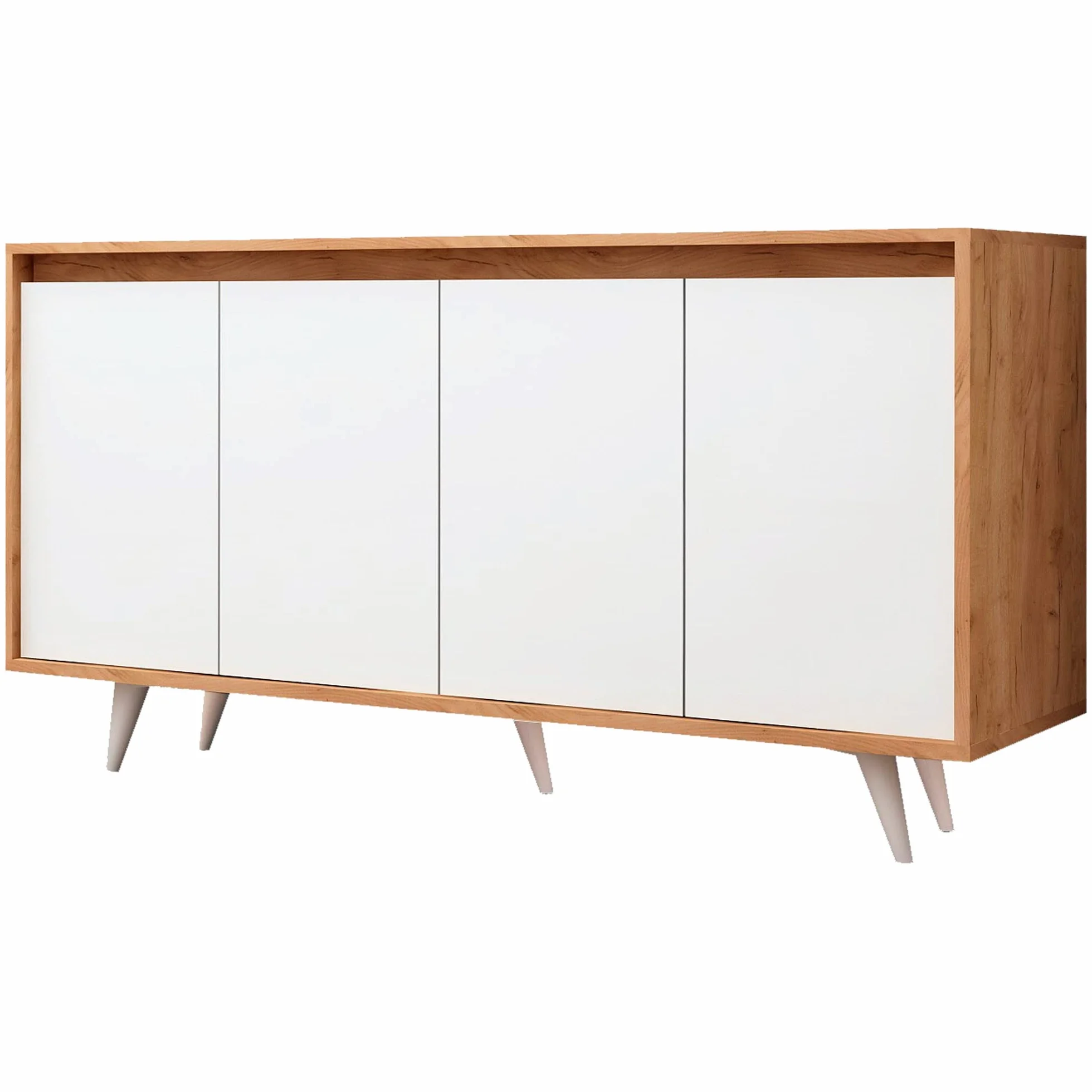 Mueble de roble blanco con 100% tablero aglomerado rechapado en melamina.