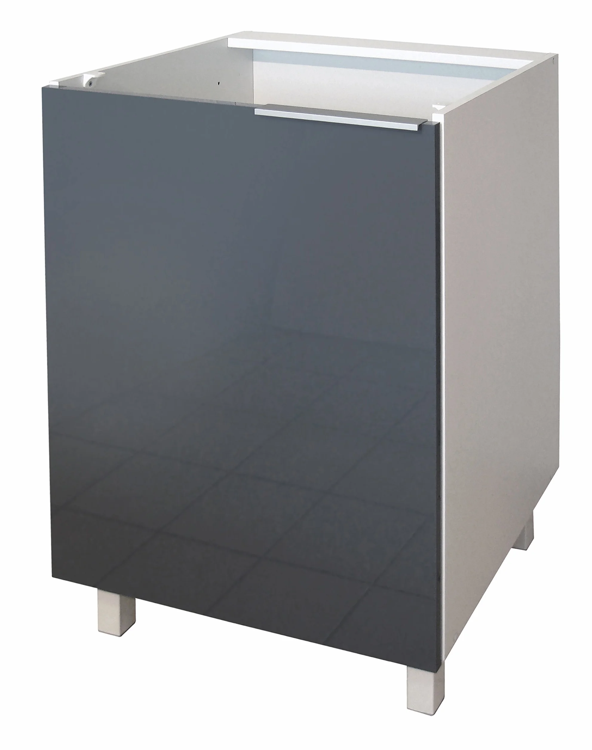 Berlioz Creations CP6BG - Mueble bajo de Cocina con 1 Puerta (60 cm), Color Gris Brillante