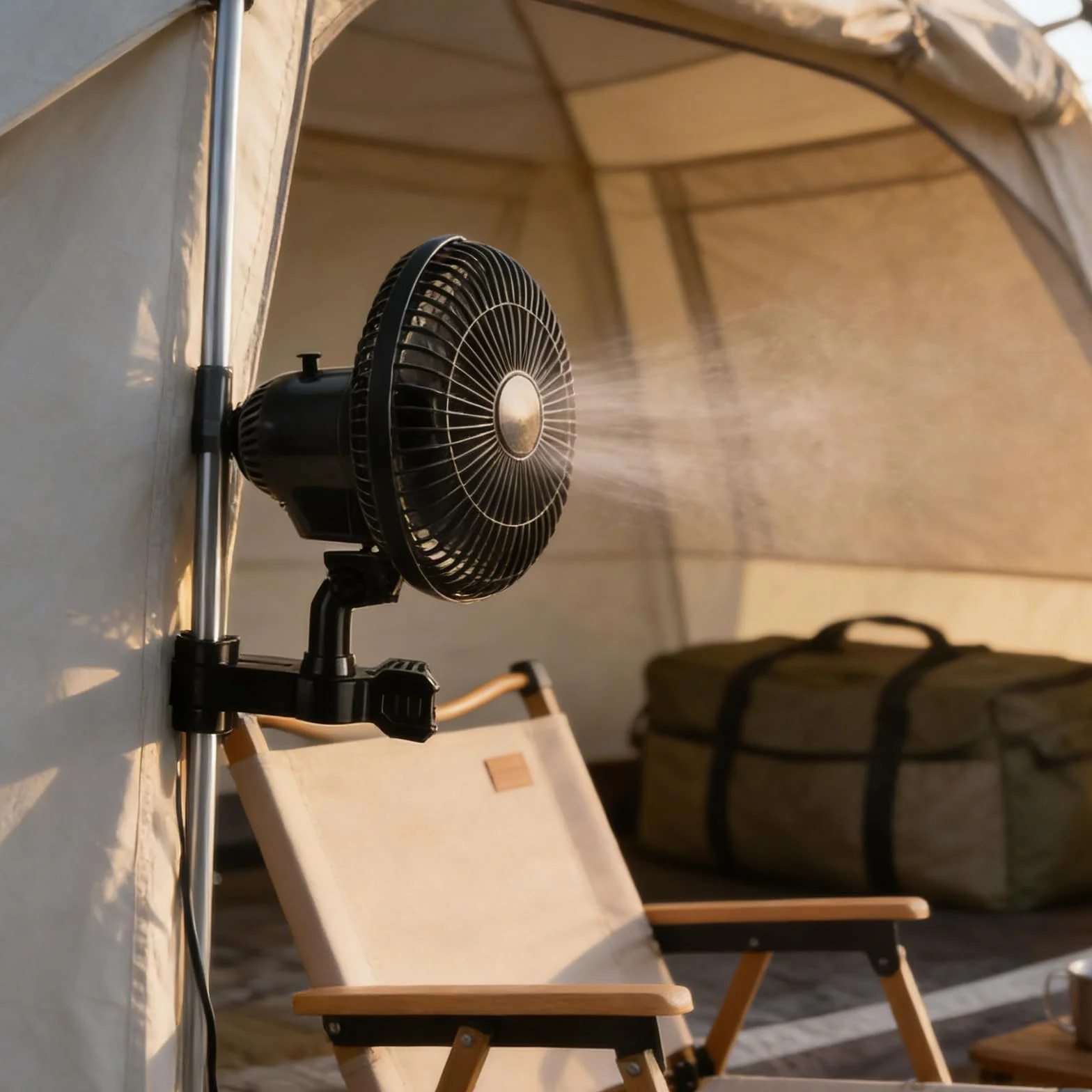 CLISPEED Ventilador Clip Portátil para Fiesta Verano, Ventilador Oscilante Abrazadera para Dosel y Mesa, Material Abs Imán de Cobre, Ligero Larga Duración