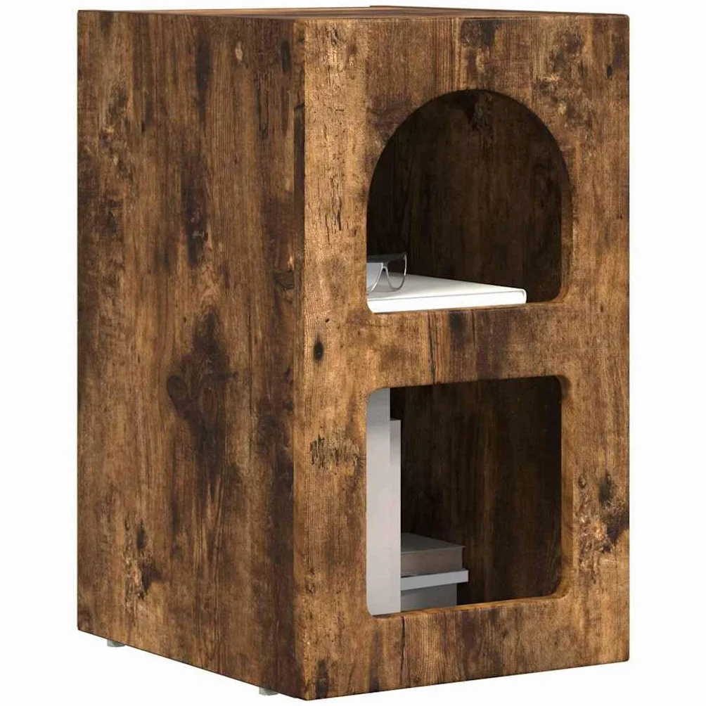 Mesita de noche moderna de madera de 29,5 x 35 x 50 cm con estantes para almacenamiento, diseño neutro para dormitorio, fácil limpieza y montaje