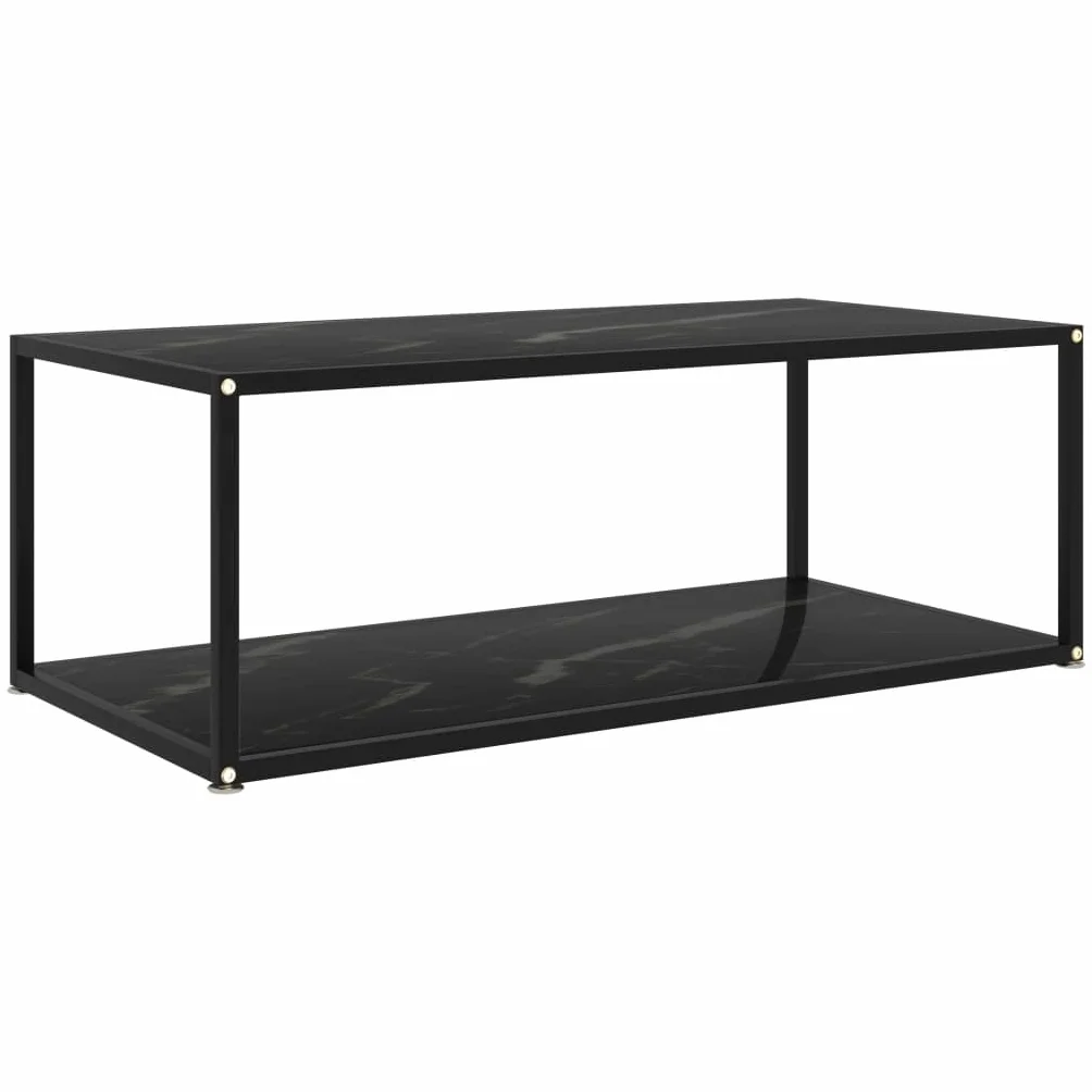 Mesa de centro moderna con diseño de 2 niveles de vidrio templado y acero, mesa de café estable con tablero resistente para salón, ideal para aperitivos, bebidas y