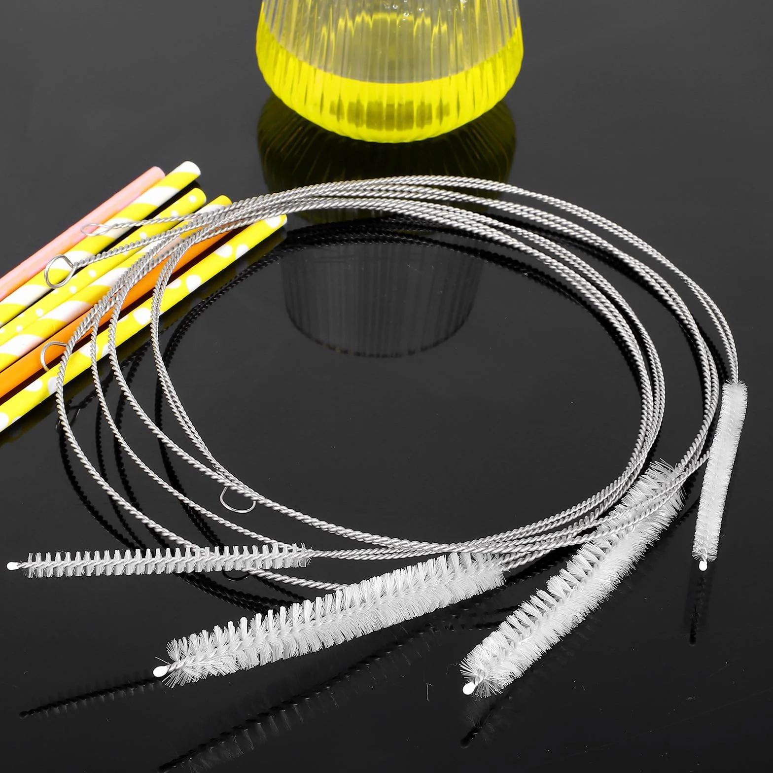 TIESOME Cepillo de Limpieza Extralargo Acero Inoxidable para Manguera, 1 m Nailon, Cepillo para Botellas y Tubo