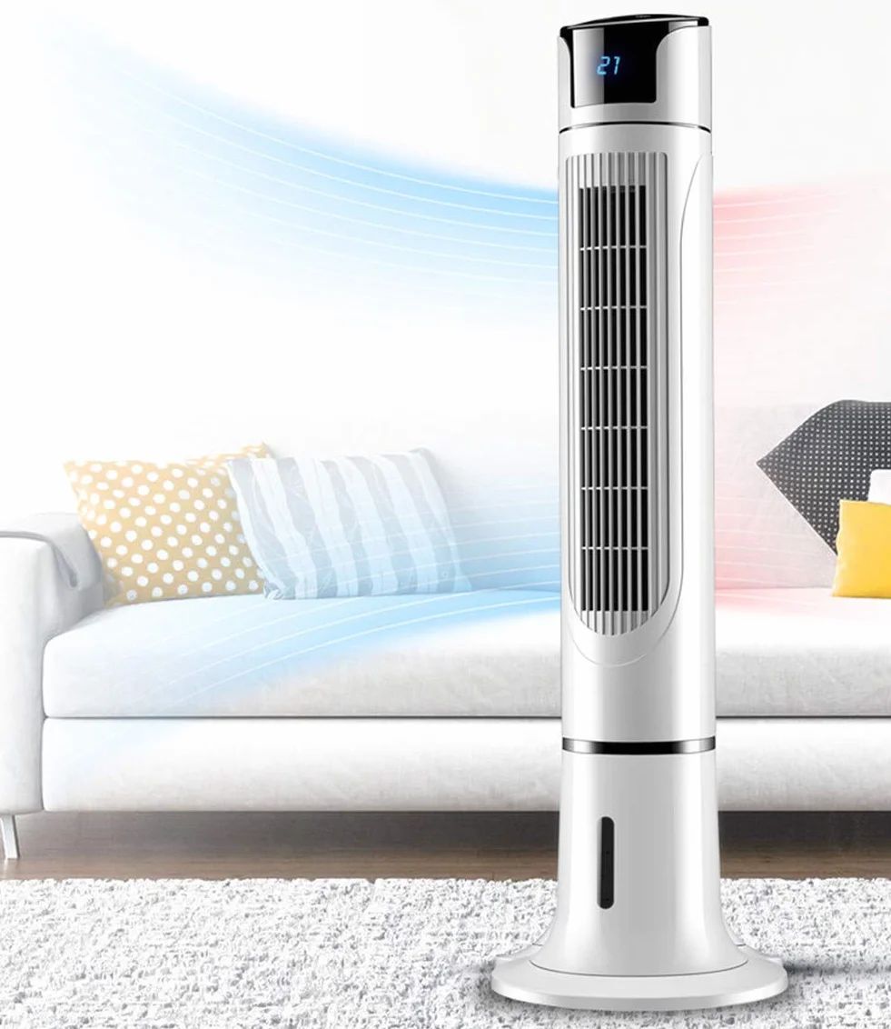 Ventilador De Torre Columna Oscilación Oscilador Personal Mini Escritorio Sin Hojas 3 Modos Funcionamiento 3 Velocidades (Control remoto)