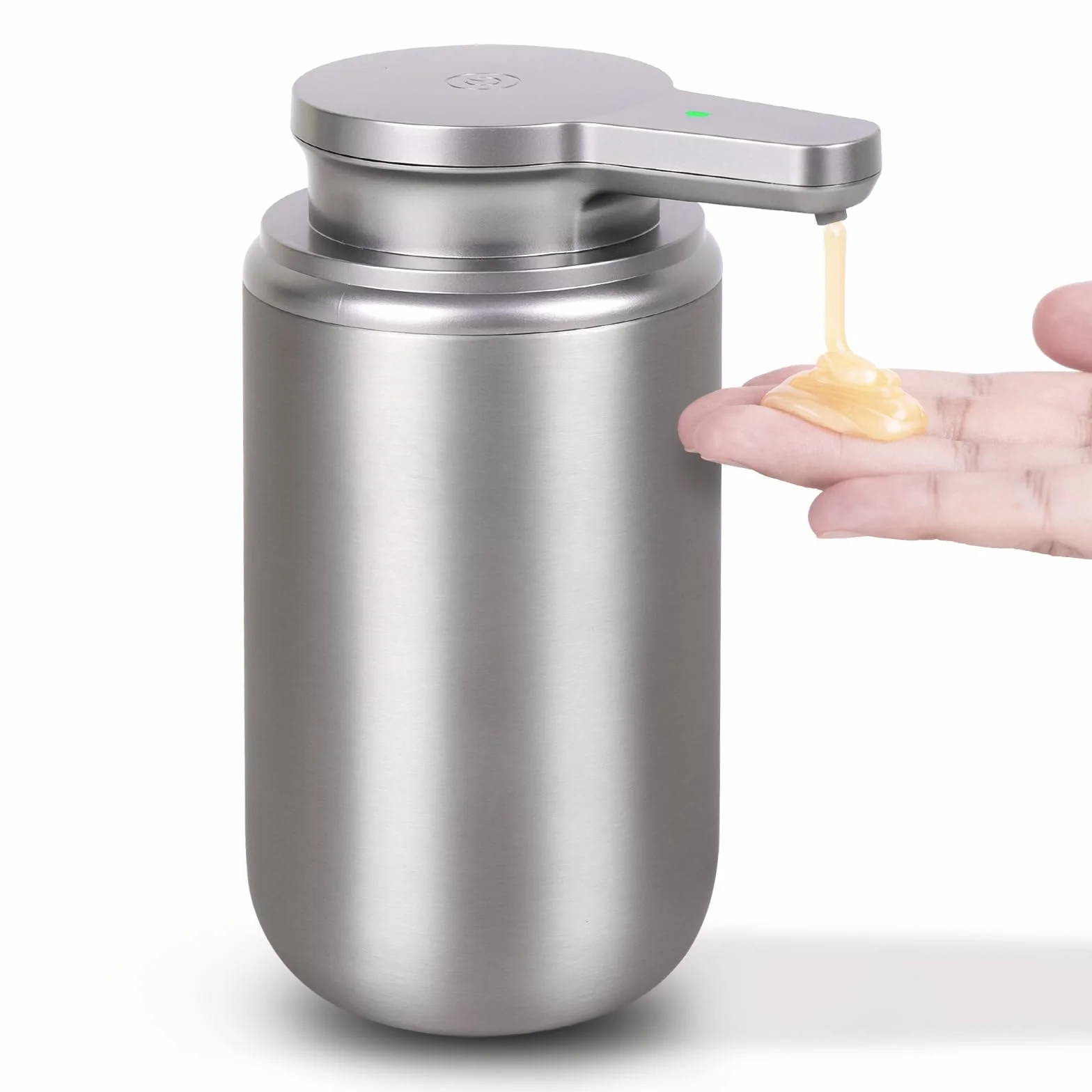 Dispensador automático de jabón, dispensador de jabón de Manos de Acero Inoxidable para baño, Cocina, Recargable, Bomba de jabón de Manos sin Contacto, 12 onzas