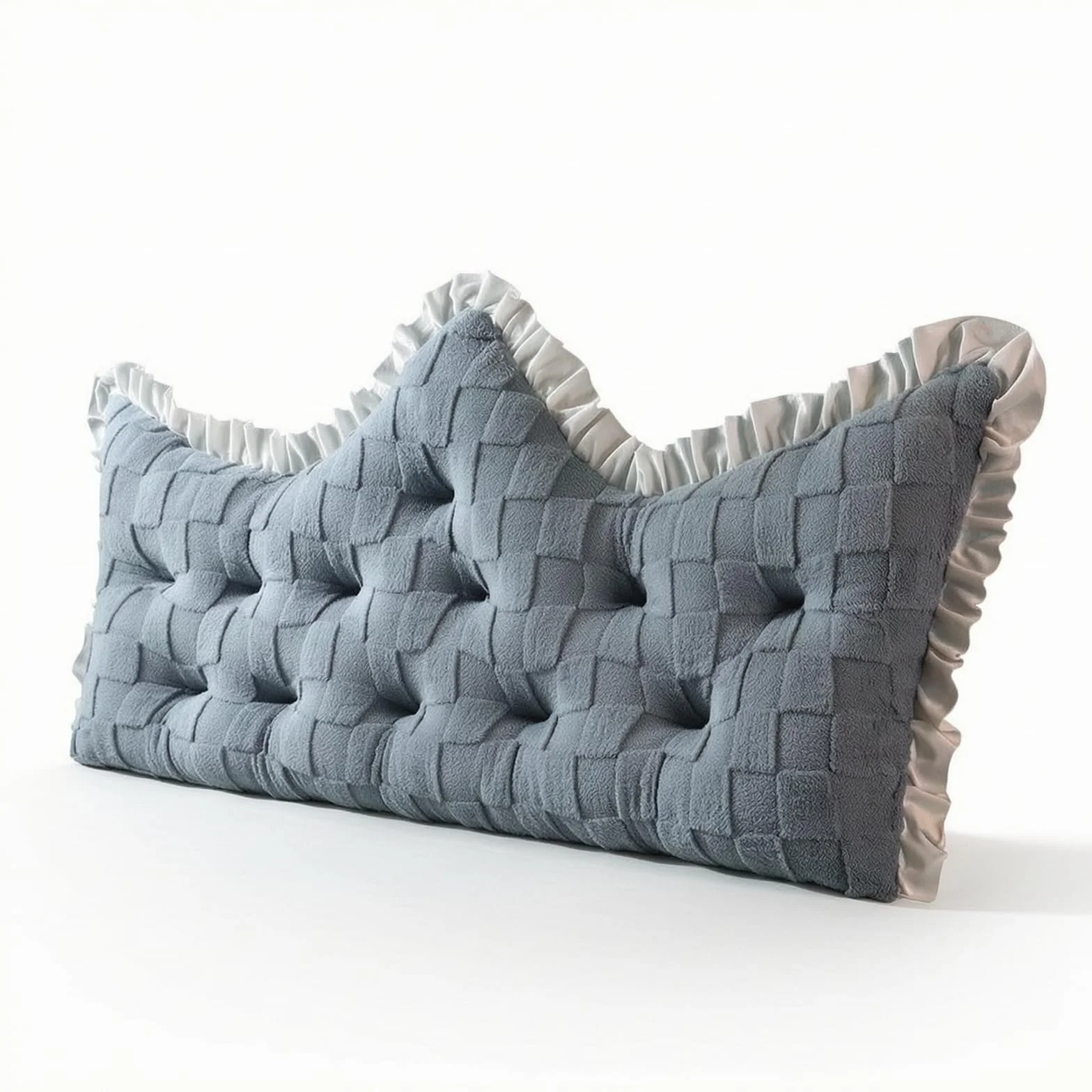 Almohada de Respaldo Cojín Respaldo Corona Cojín Lectura con Terciopelo Tafetán y Relleno Grueso Que Brinda Confort Mullido Adecuada para Dormitorio, Gris雅韵, 120 55cm