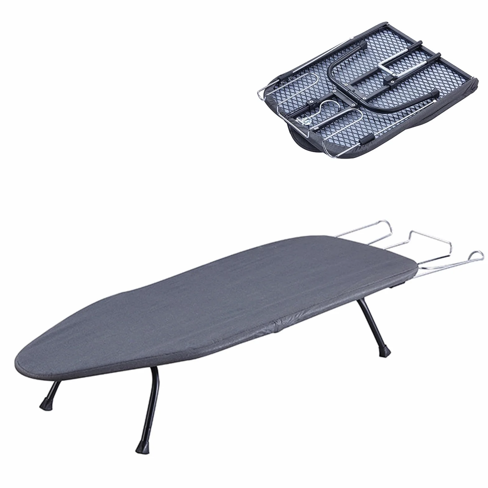 Tabla de Planchar Plegable de Sobremesa con Soporte para Plancha, Mesa de Planchar Portátil Colgante con Gancho para Uso Doméstico en Lavandería