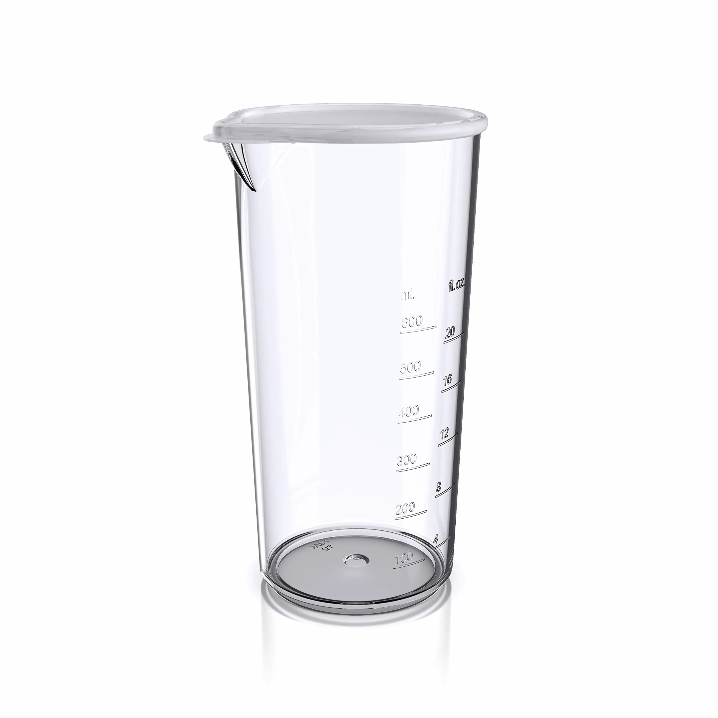 Jarra dosificadora de plástico graduada 600 ml 20 onzas - Vaso medidor transparente para batidoras eléctricas