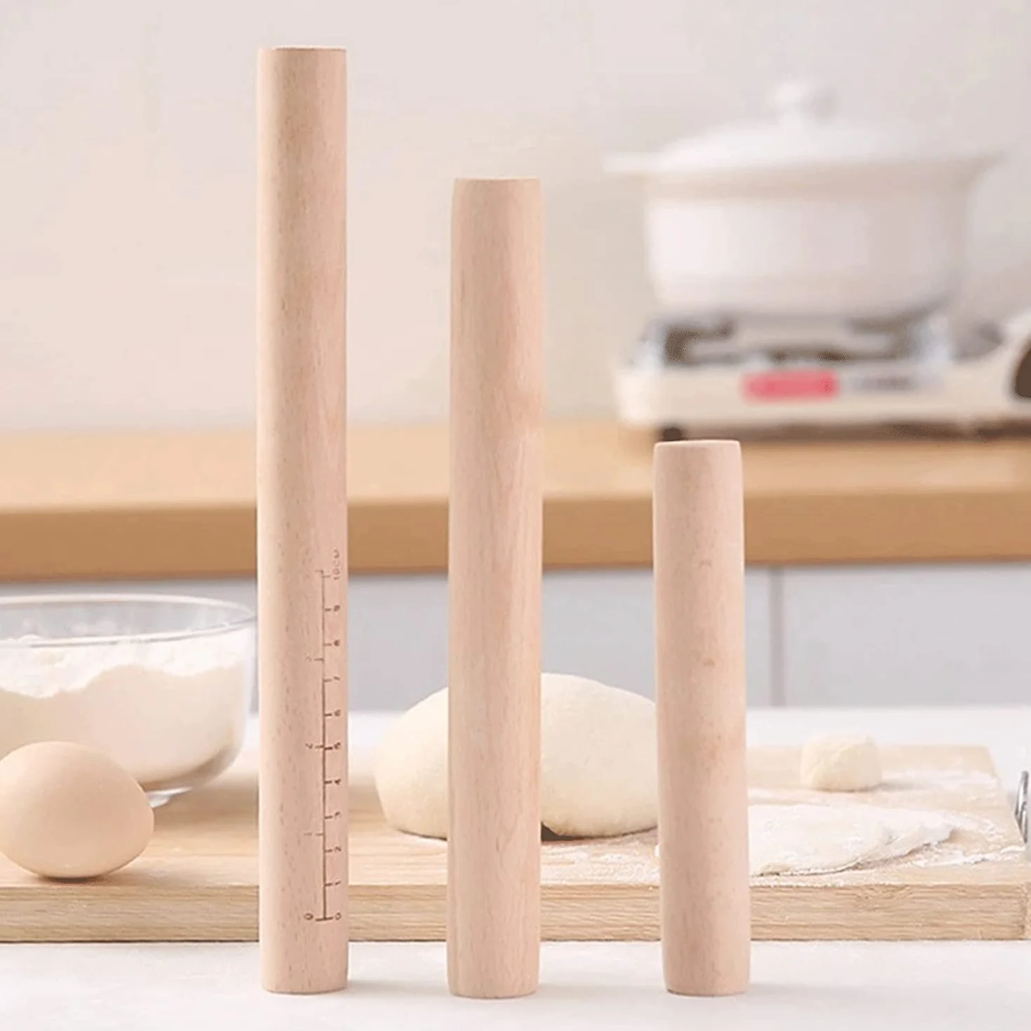 ACiyD Rodillo de amasar para Hornear Cocina Rodillo de Madera Rodillo de Masa de Cocina Herramientas para Hornear Accesorios Manualidades Hornear Fondant Herramienta de decoración de Pasteles Pin