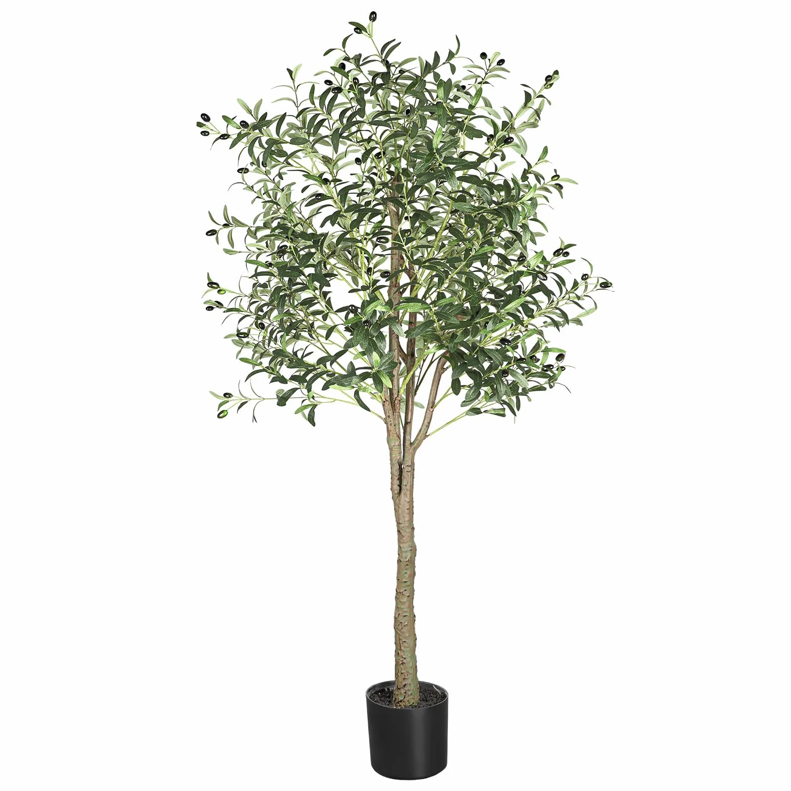 YOLEO Árbol de olivo artificial, 180 cm, plantas artificiales, grandes olivos, artificiales, como auténtico, para salón, dormitorio, oficina, decoración (tipo 2)
