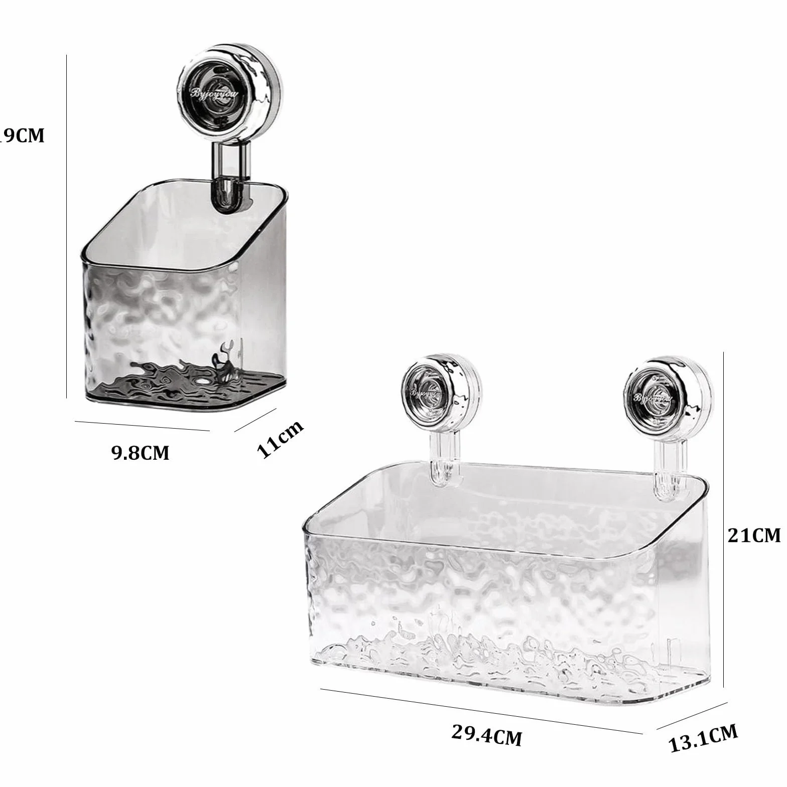 Estante de baño con ventosa, organizador de pared transparente sin taladro, para ducha, cocina y baño, estante de ducha impermeable para jabón, champú y cepillo de dientes