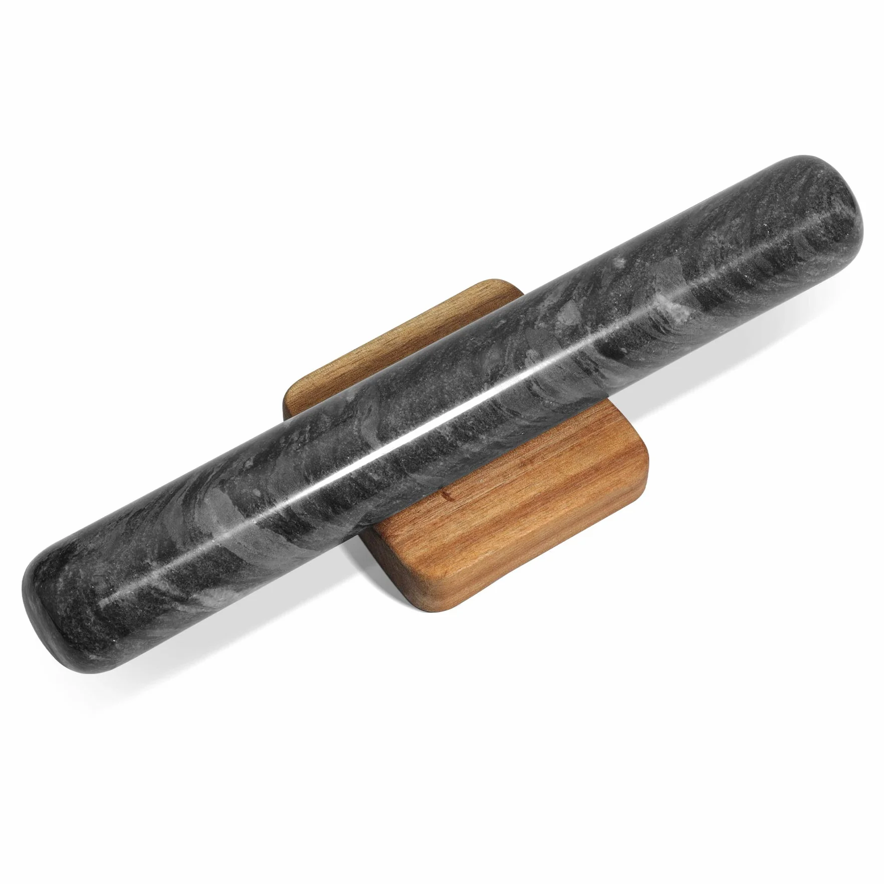 ComSaf Rodillo antiadherente negro, rodillo de mármol como accesorio para hornear estable y duradero para fondant, pizza, pasteles, masa de pasta y masa quebrada