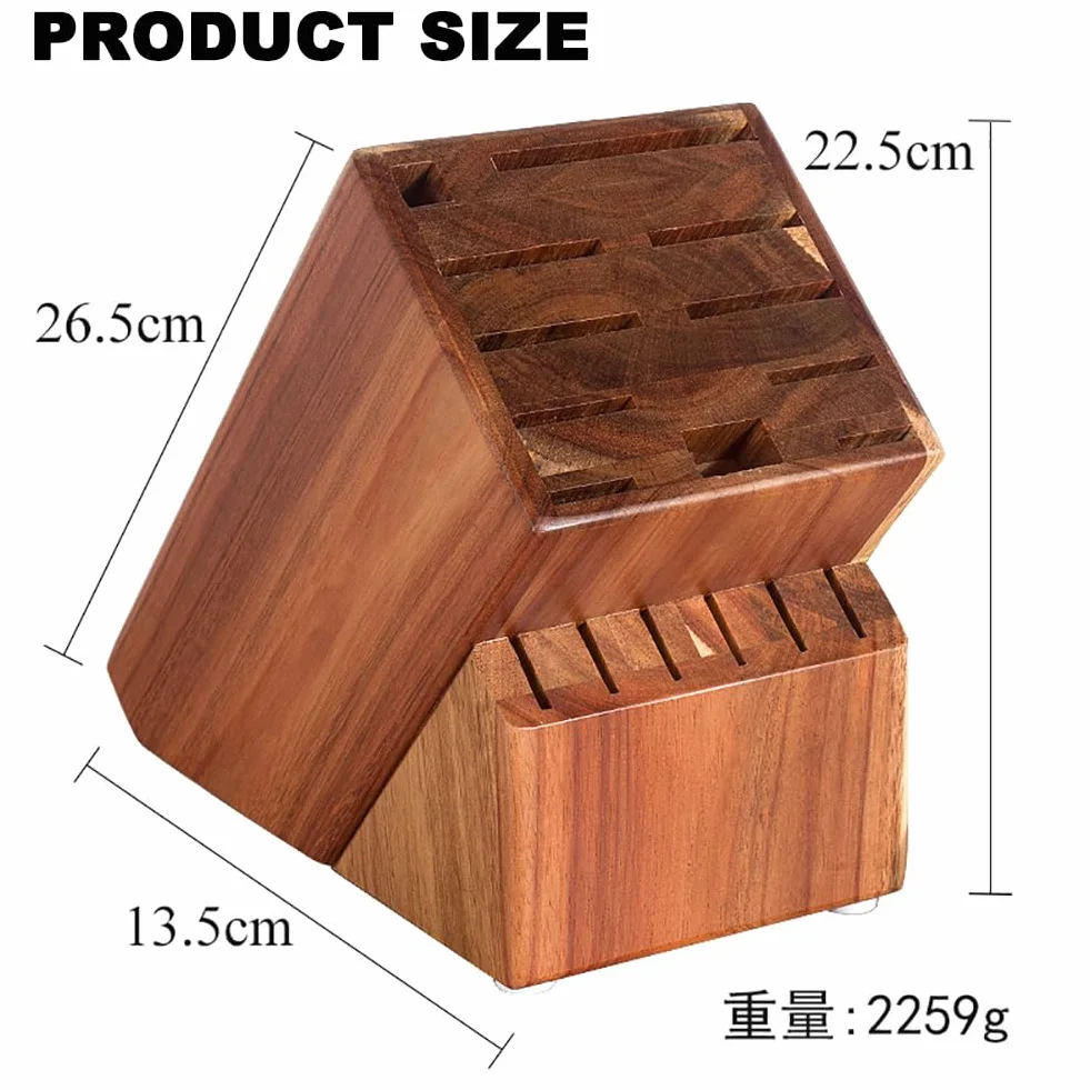 Portacuchillas Universal De Madera, Extra Grande, Portacuchillas De Dos Capas, Con Capacidad Para 12 Cuchillos, Con Orificios De Ventilación, Portacuchillas Compacto