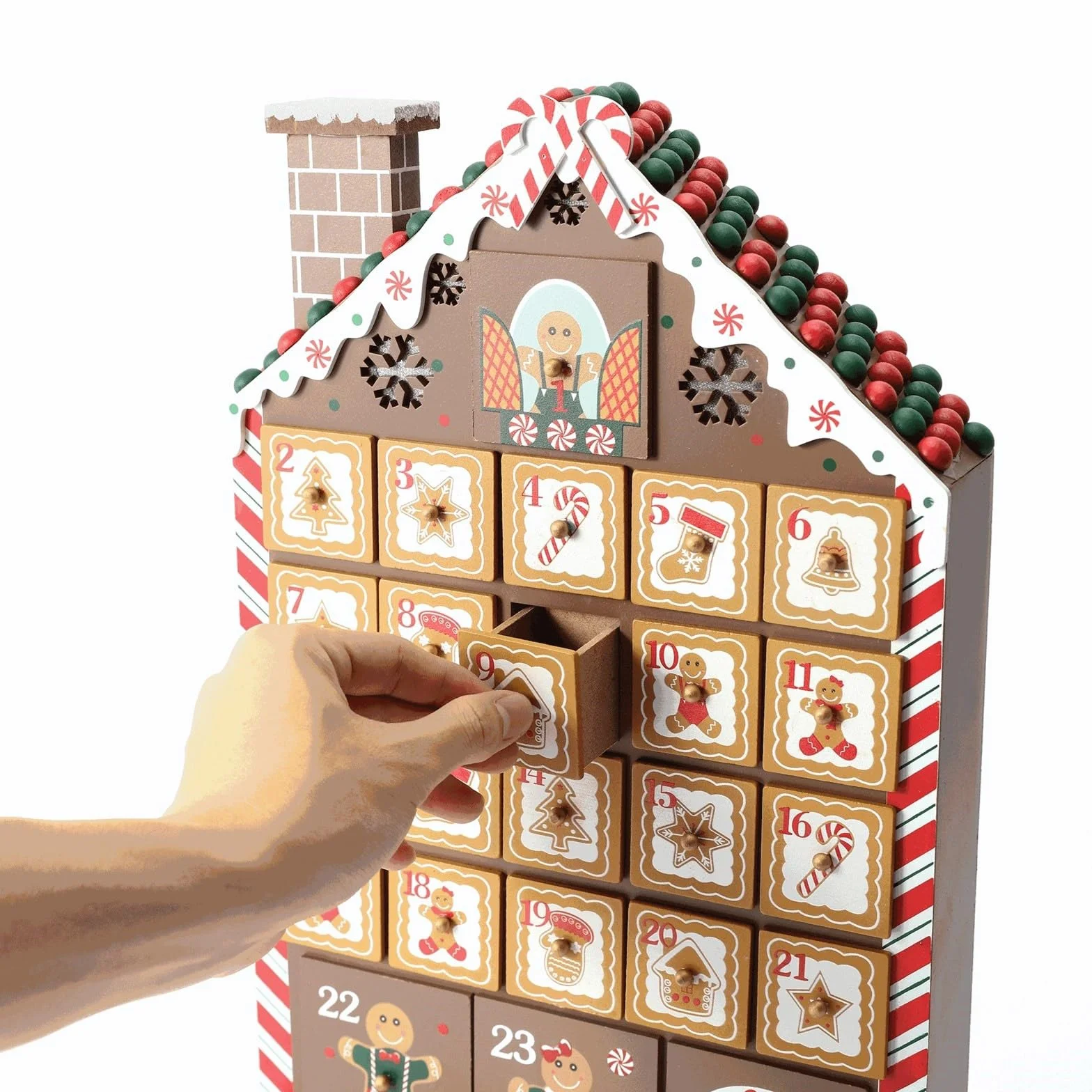 Calendario de Adviento de madera con 24 cajones numerados, regalo de vacaciones, fiesta sorpresa, celebración de festival de madera