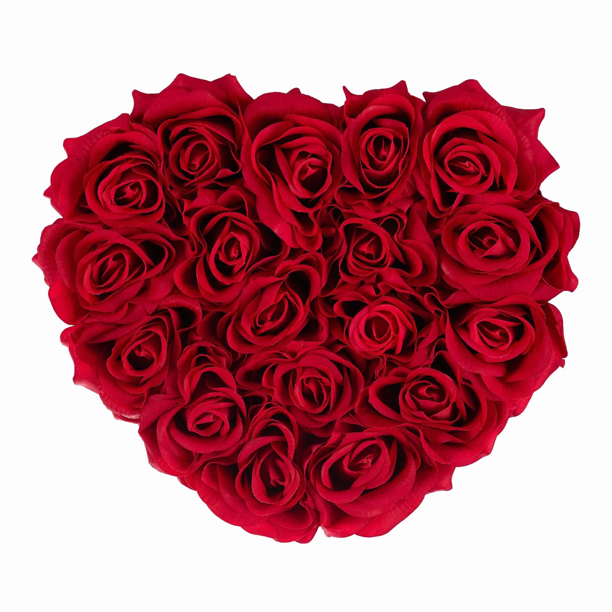 Relaxdays Caja Rosas Artificiales Corazón, 18 Flores, Cajita Negra, Duran hasta 10 Años, Idea Regalo, Decorativa, Rojo