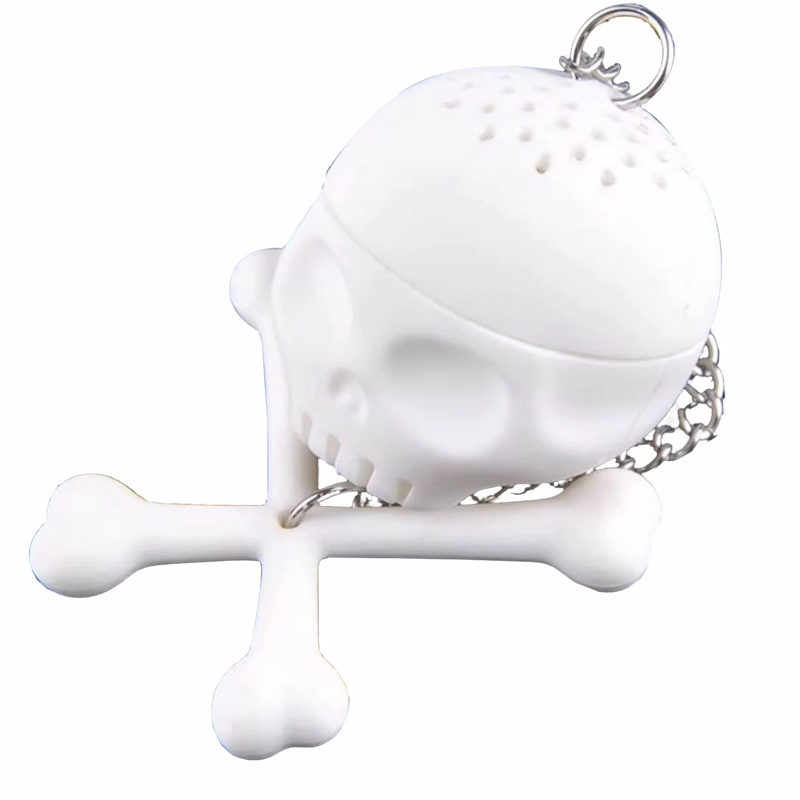 Infusor de hojas de té sueltas de silicona de grado alimenticio, con forma de calavera de hueso, filtro para tetera, té, taza de café