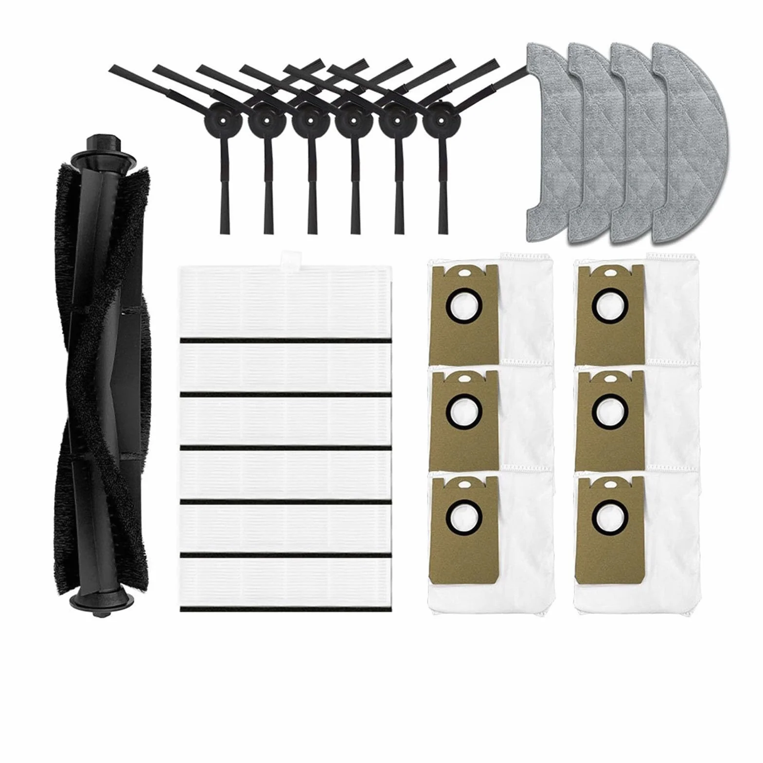 Filtro de Cepillo Lateral Principal, Bolsa for Polvo, paños de fregona, Piezas de Repuesto de Trapo, Accesorios de Repuesto compatibles con Limpiador S9(23 pcs)