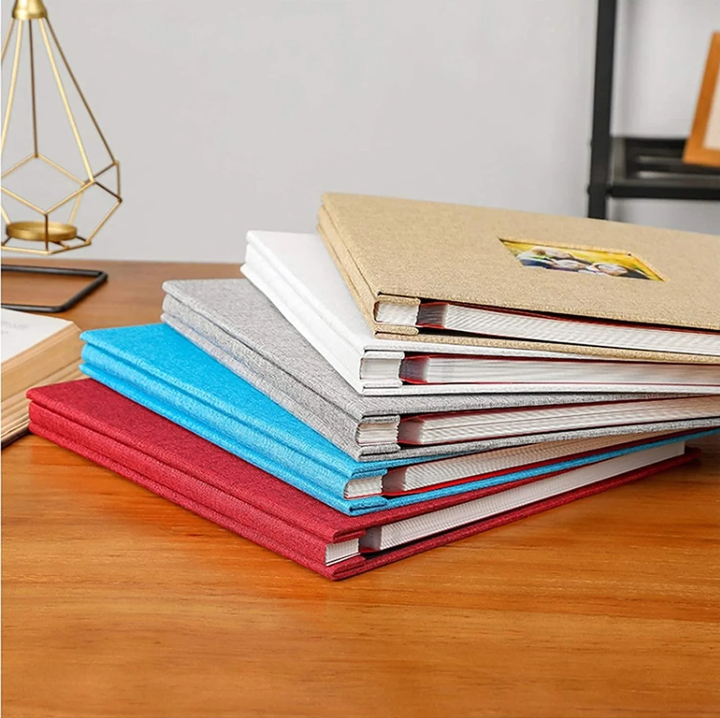 Autoadhesivo Cine Álbito Scrapbook Burlap Diy Álbum Moderno Estilo Cubierta de Lino Capacidad Manual Manual Creativo Álbum Niños Amantes de la Familia Álbum de Boda Memoria Presente Memorias Lib