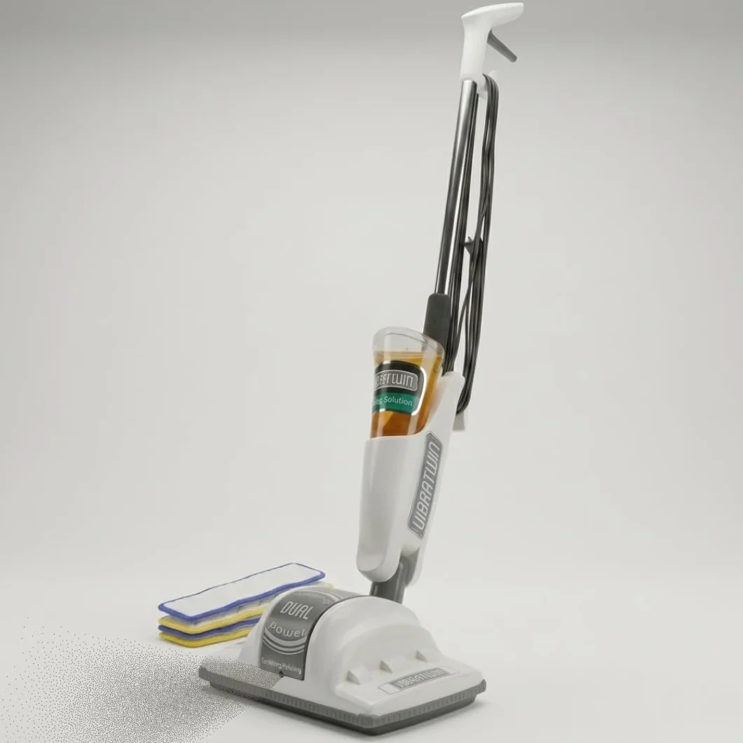 VIBRATWIN Dual Action Limpiadora de Suelos Eléctrica de Doble acción Friega, Frota, Limpia y Rejuvenece todas las Superficies de Madera, Piedra, Moqueta, Mármol (VIBRATWIN)