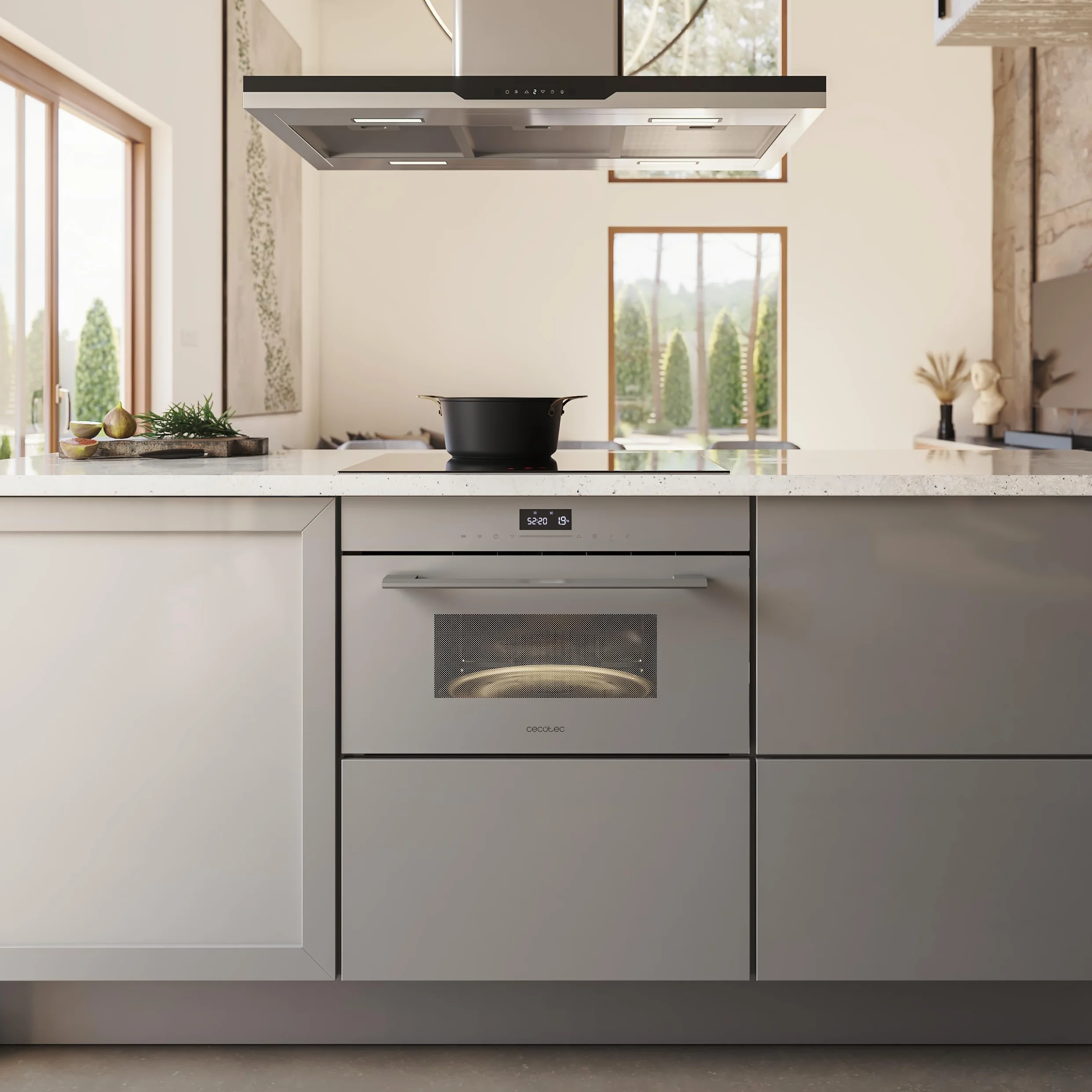 Cecotec Microondas Integrable 60cm Bolero Hexa MW703800 1450W 34L Grill Defrost Auto Menú Speed Cooking