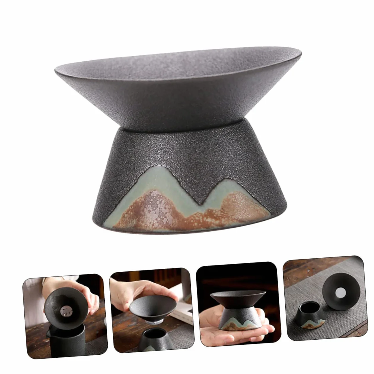 OUNONA 3piezas Colador De Té De Cerámica Filtro Delicado Para Infusiones Para Uso Doméstico y Reuniones Diseño Práctico y Compacto Alta Densidad Para Filtrado