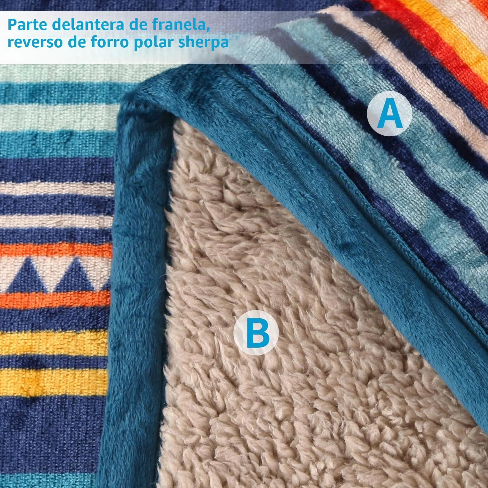Qucover Manta de Matrimonio de Forro Polar Multicolor Estilo Boho, Cálida Manta de Sherpa, Mantas de Cama 150 Cara de Franela y Sherpa, Mantas para Sofá, Manta Polar 220x240 cm