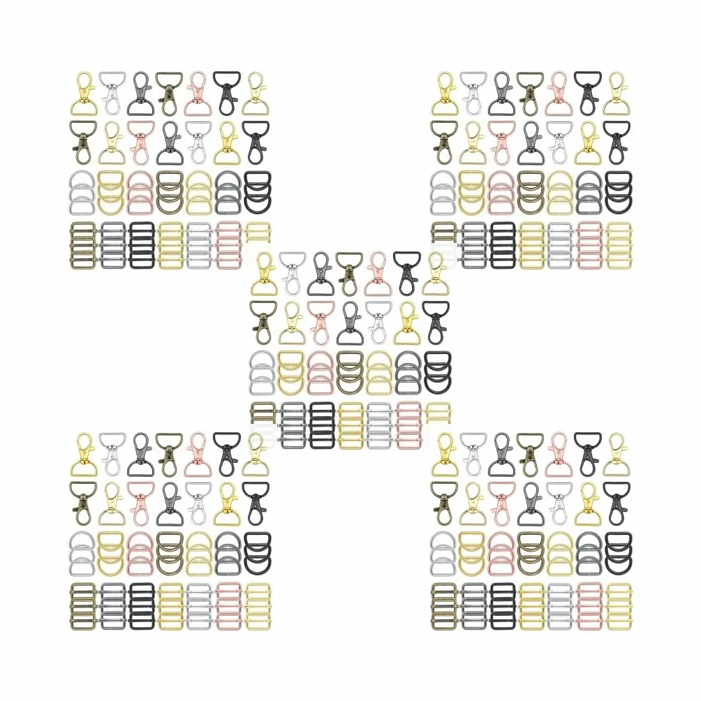 56 piezas de accesorios para bolso con anillos en D para hacer bolsas, costura, colores mixtos