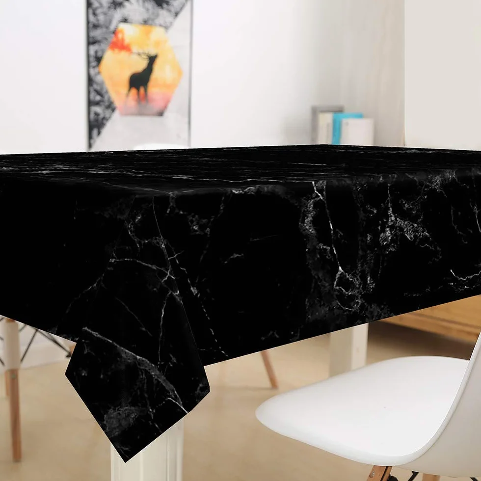 Mantel rectangular impermeable de fácil cuidado, resistente a las manchas, moderno estampado de mármol, tela de poliéster, perfecto para cocina, comedor, hogar y jardín (E, 140 x 160 cm)