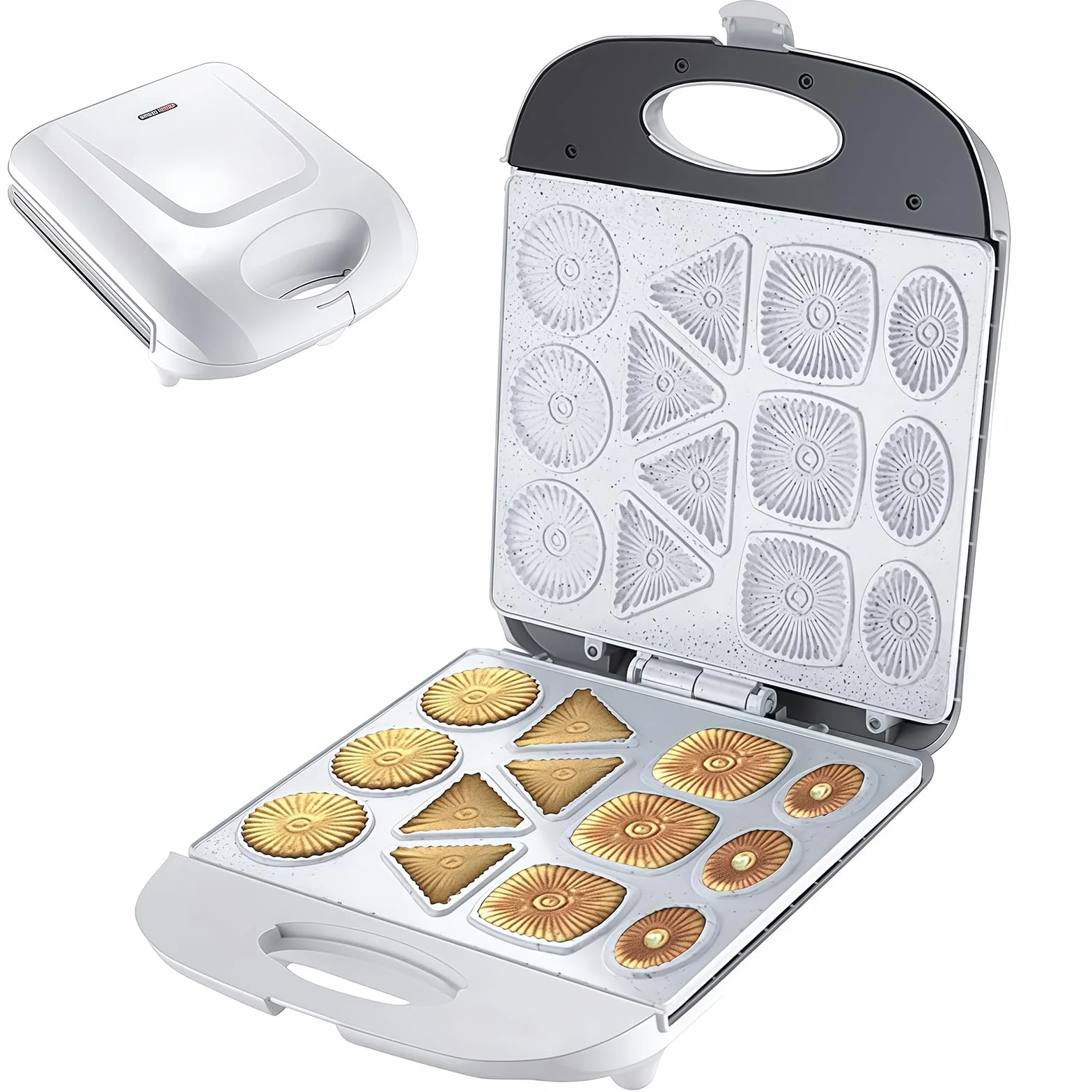 Máquina Eléctrica para Hacer Galletas CYTBEK de 1400 W con 13 Placas Antiadherentes para Galletas, Scones y Waffles white220v