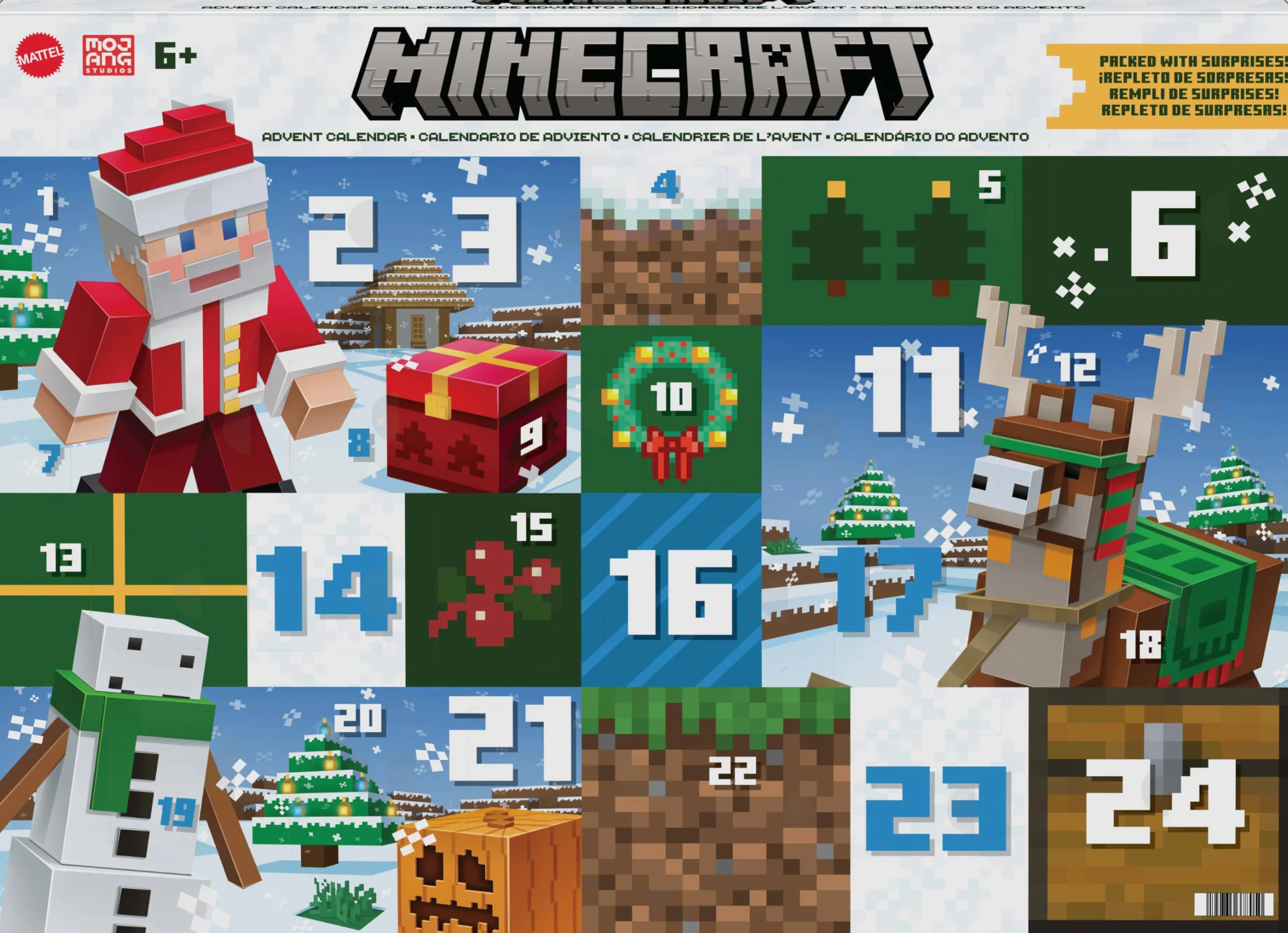 Mattel Calendario de Adviento de Minecraft de 3.25 Pulgadas