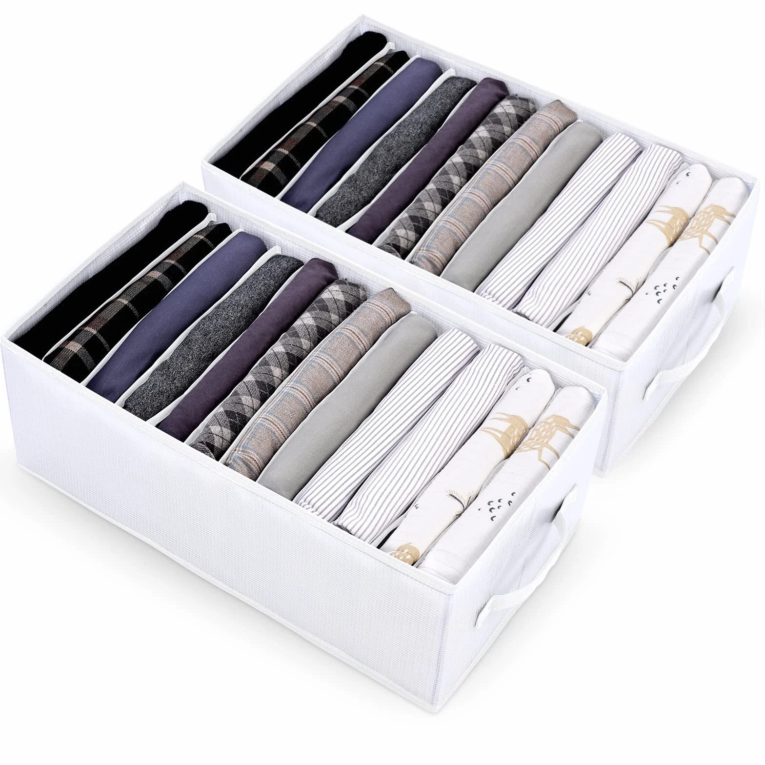 Organizador Armario Ropa 12 Rejillas Cajas Organizadoras Armarios 2 Piezas Plegable