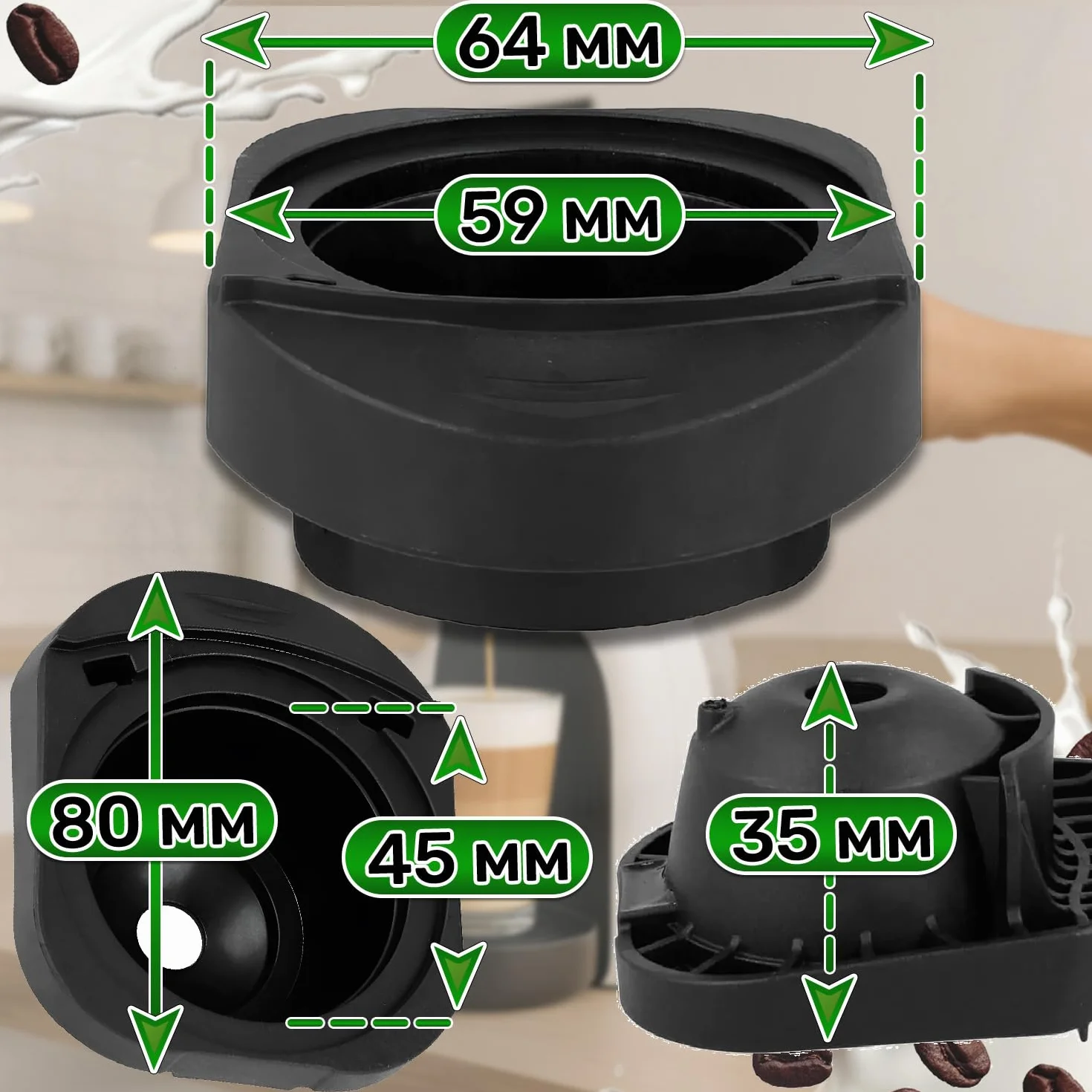 ONIX TECH Porta Capsulas para Cafetera 80x64x35 mm Ø45 mm Compatible Nescafe Dolce Gusto Piccolo XS
