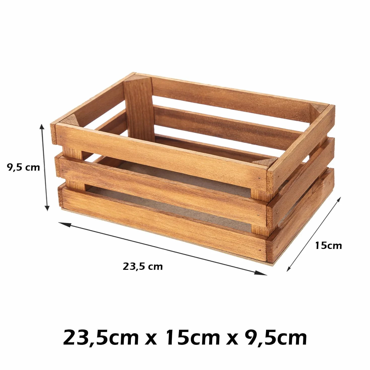 TWO TIGERS Cajas Decorativas de Madera Tintada. Tamaño 23,5x15x9,5 cm. Packs 12 Cajitas. Caja Listones para Guardar Objetos o como Adorno y Diseño del Hogar o Jardín (12)
