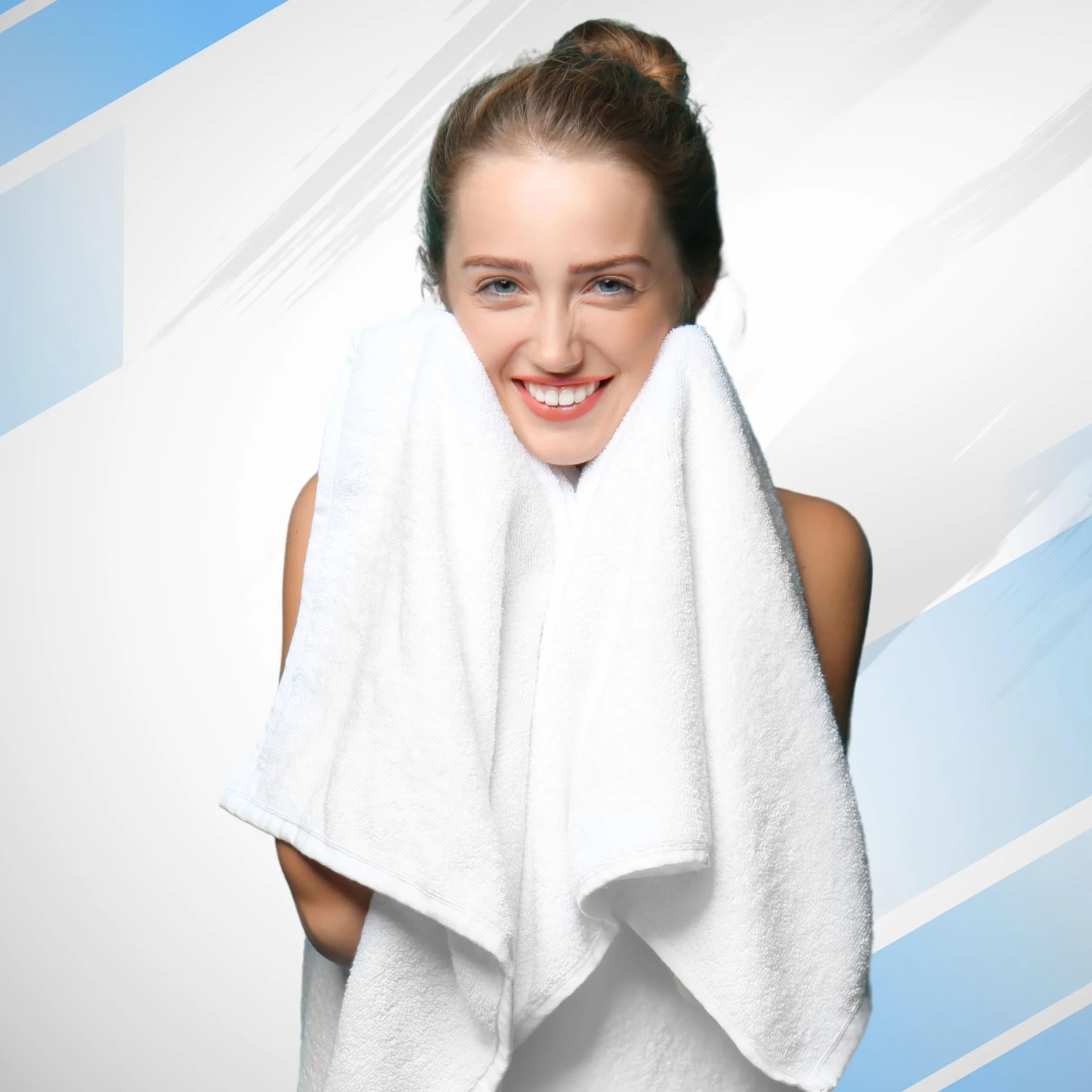 Infinitee Xclusives Juego de 4 Toallas de baño prémium de 70 x 140 cm, 100% algodón Hilado en Anillo, Tacto Suave, Secado rápido, Toallas duraderas Altamente absorbentes, Uso Diario