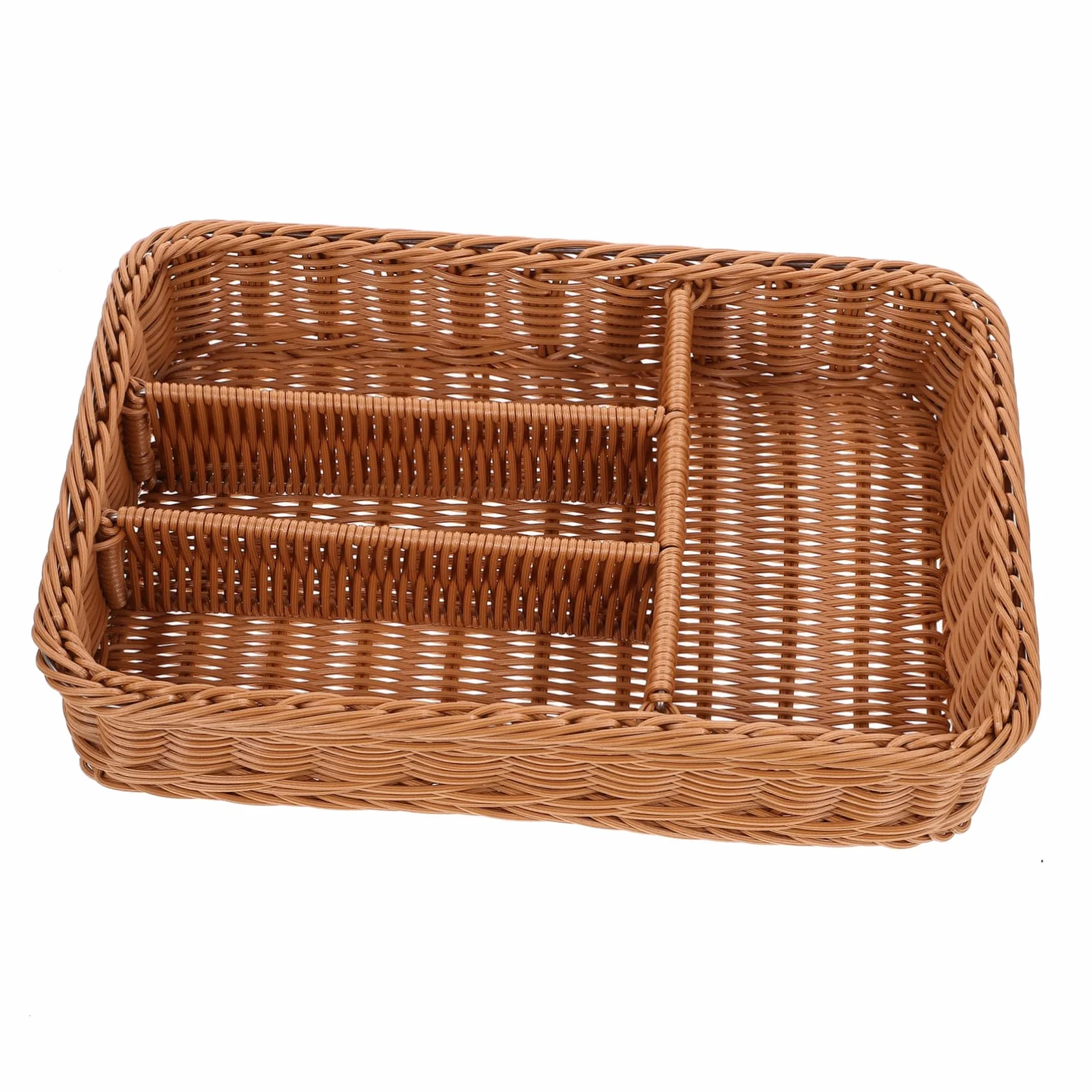 Cesta de Cubiertos Cesta de Almacenamiento de Tenedores Cubiertos de Mimbre Cuchillería utensilio para cajón