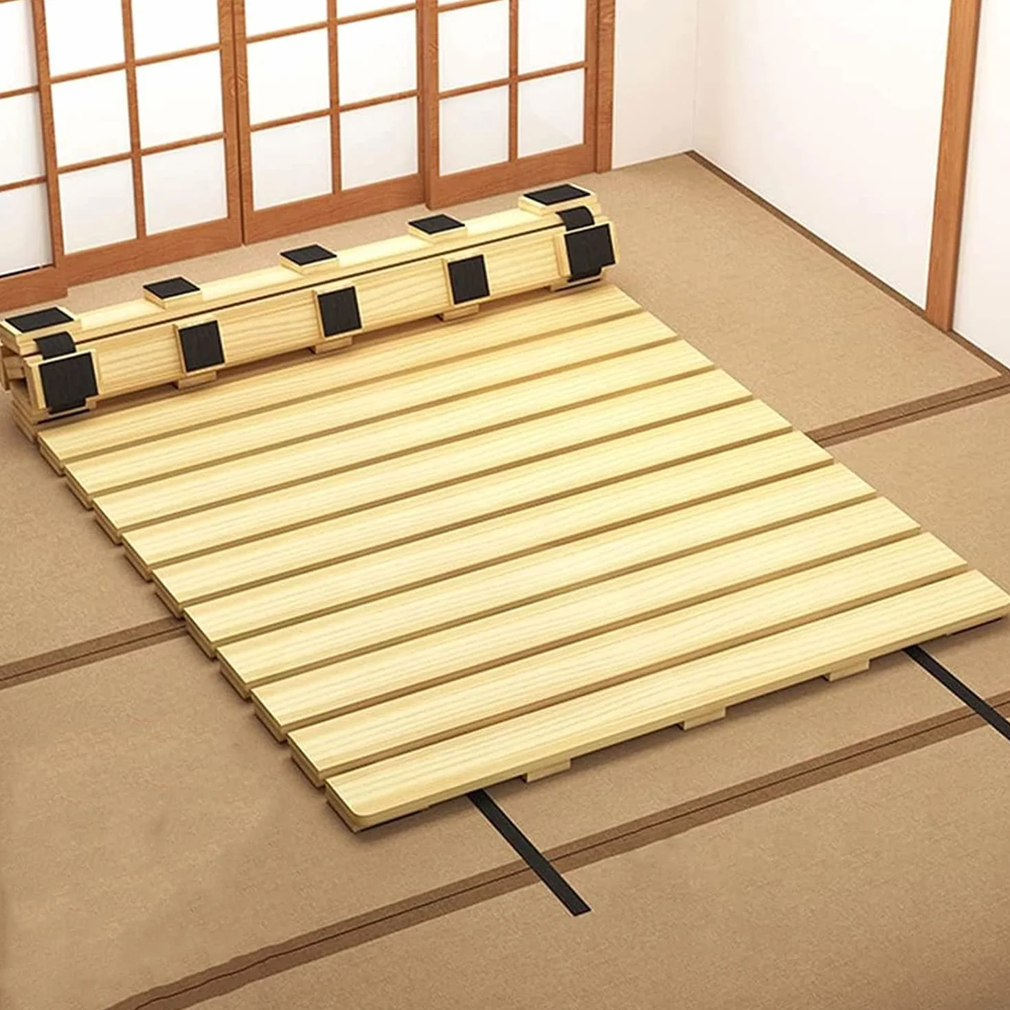 NIANXINN Somier Enrollable para Cama,Somier de Láminas con Listones Estructura Cama Plegable Base Madera de Pino,Accesorios de Cama de Dormitorio Interior Hogar,Personalizable (W70xL190cm(28x75in))