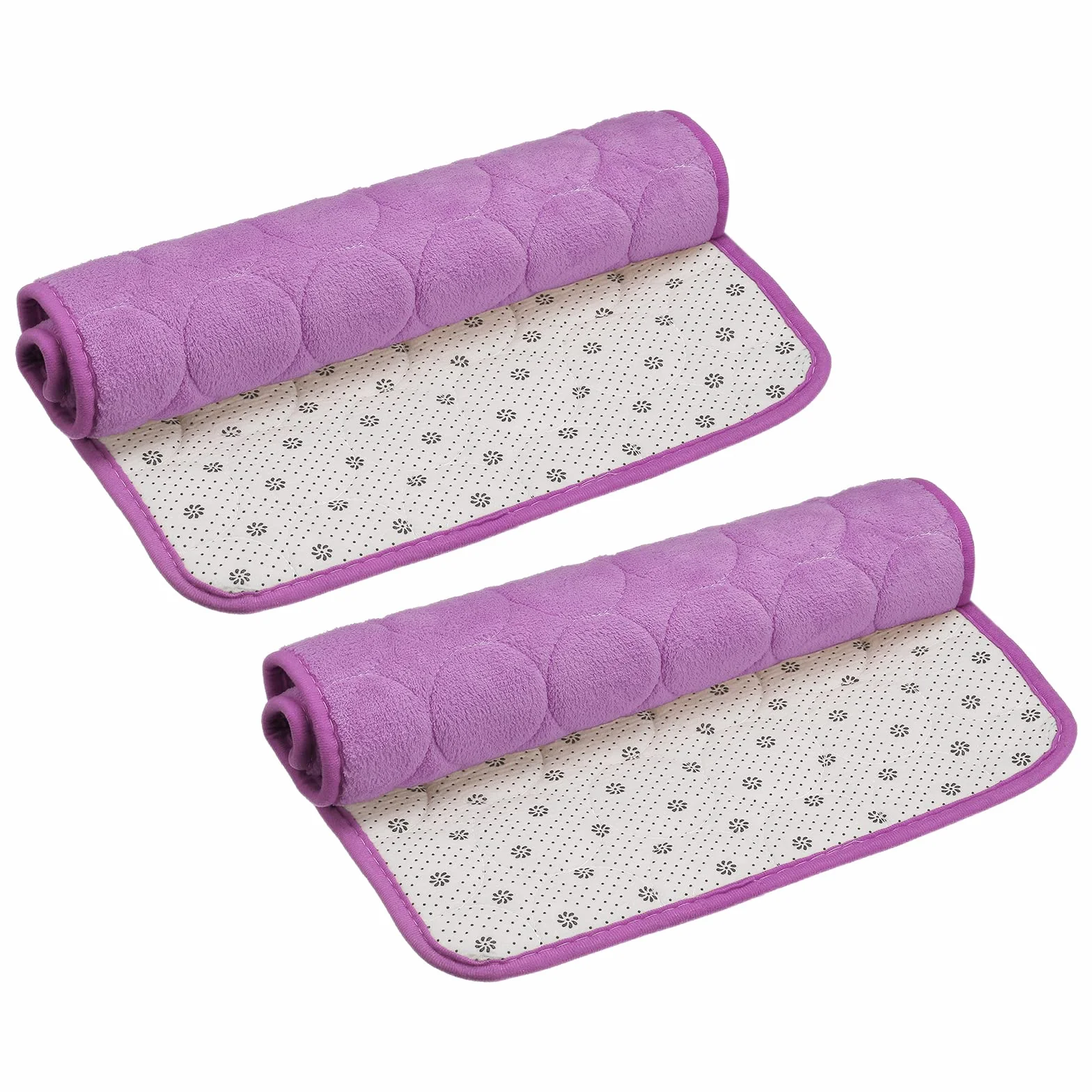 sourcing map Memoria Espuma Baño Alfombra 2uds, 15.7" x 24" Coral Vellón Baño Ducha Alfombra Antideslizantes Lavables Alfombras para Cocina Baño Pisos - Púrpura