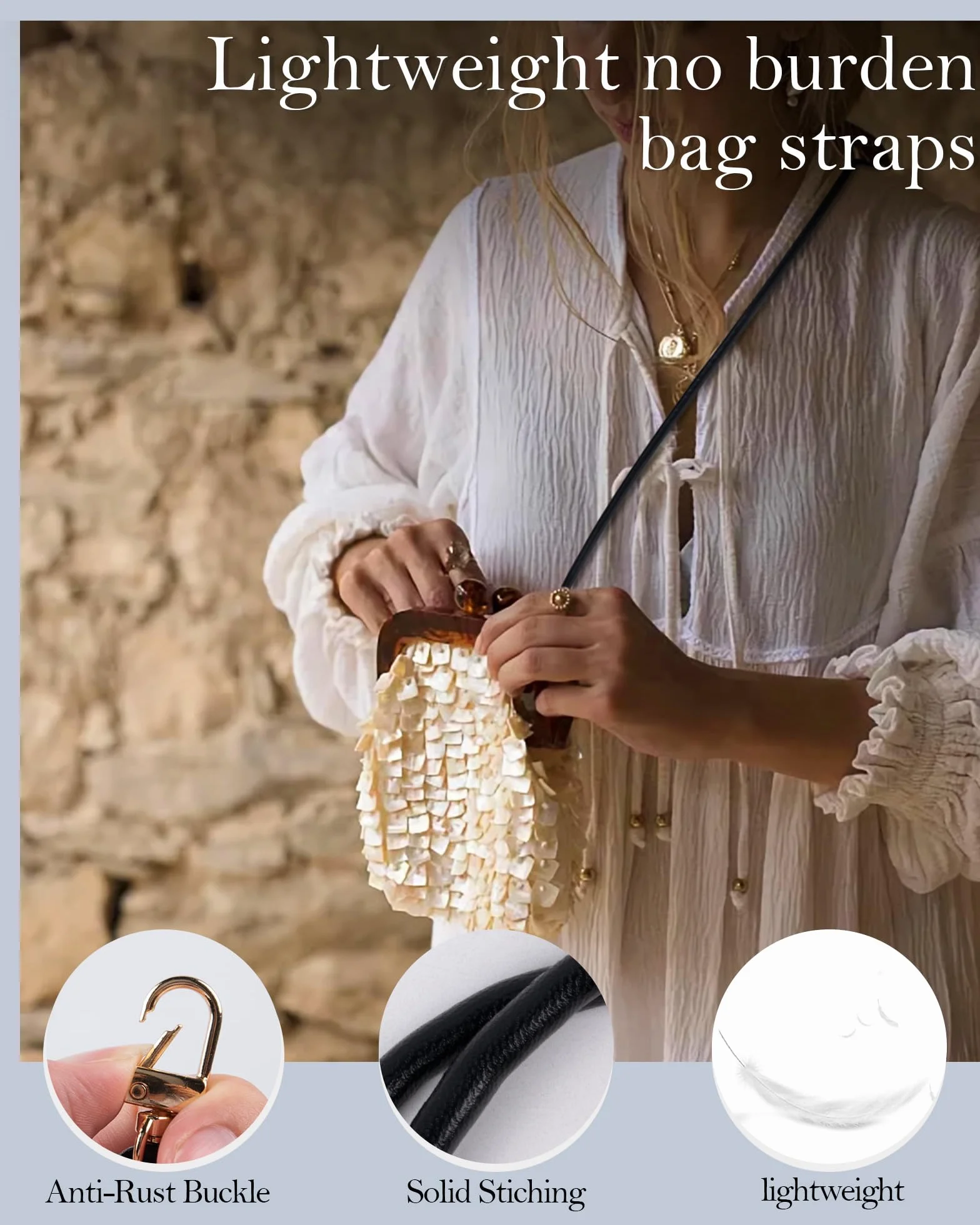 Correa del Bolso de Cuero PU, Accesorios Universales DIY, Marrón, 120cm