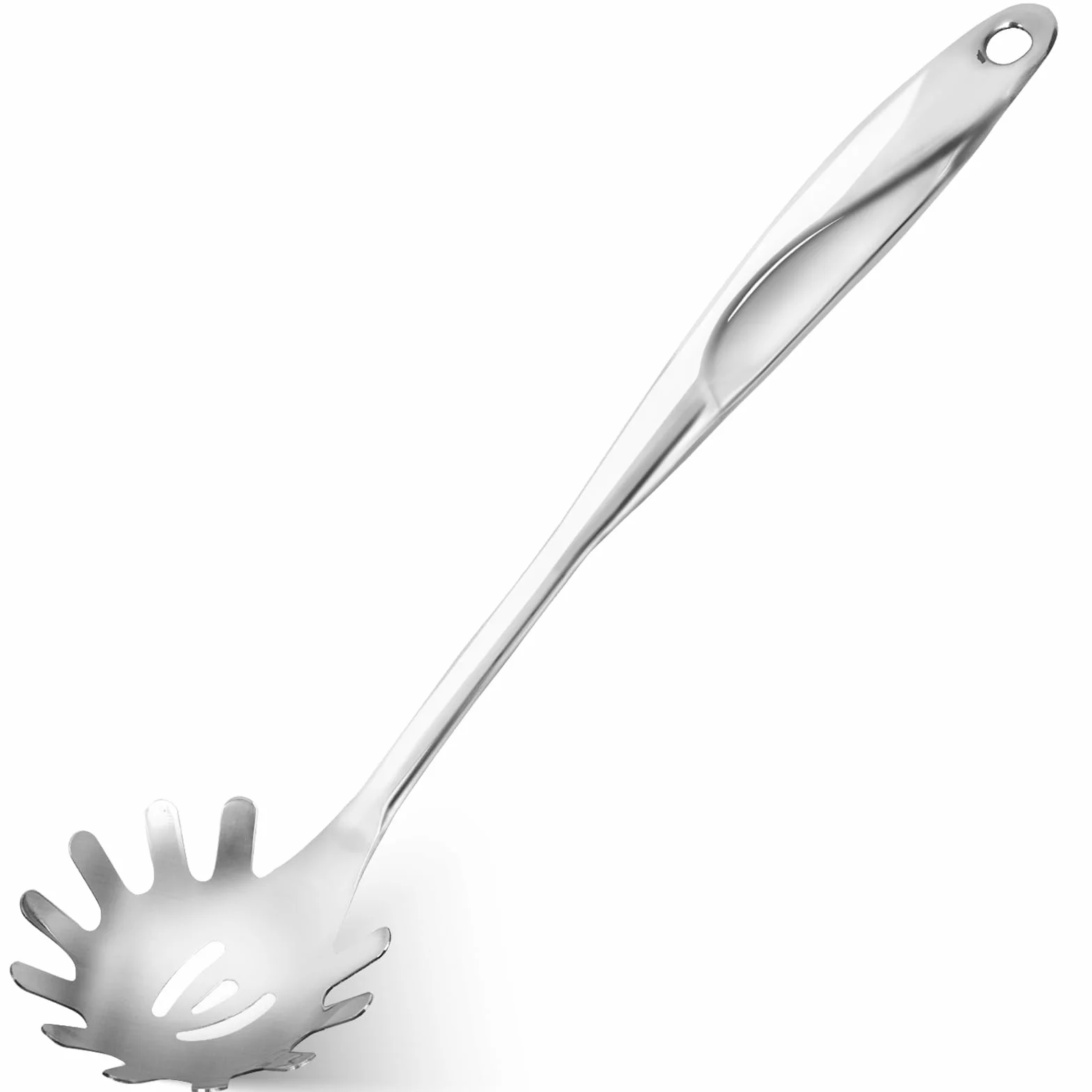 1 Pieza Cuchara para Espagueti,Servidor para Pasta,Cuchara para Pasta de Acero Inoxidable,Tenedor para Pasta,Apto para Lavavajillas,Para La Cocina Casera