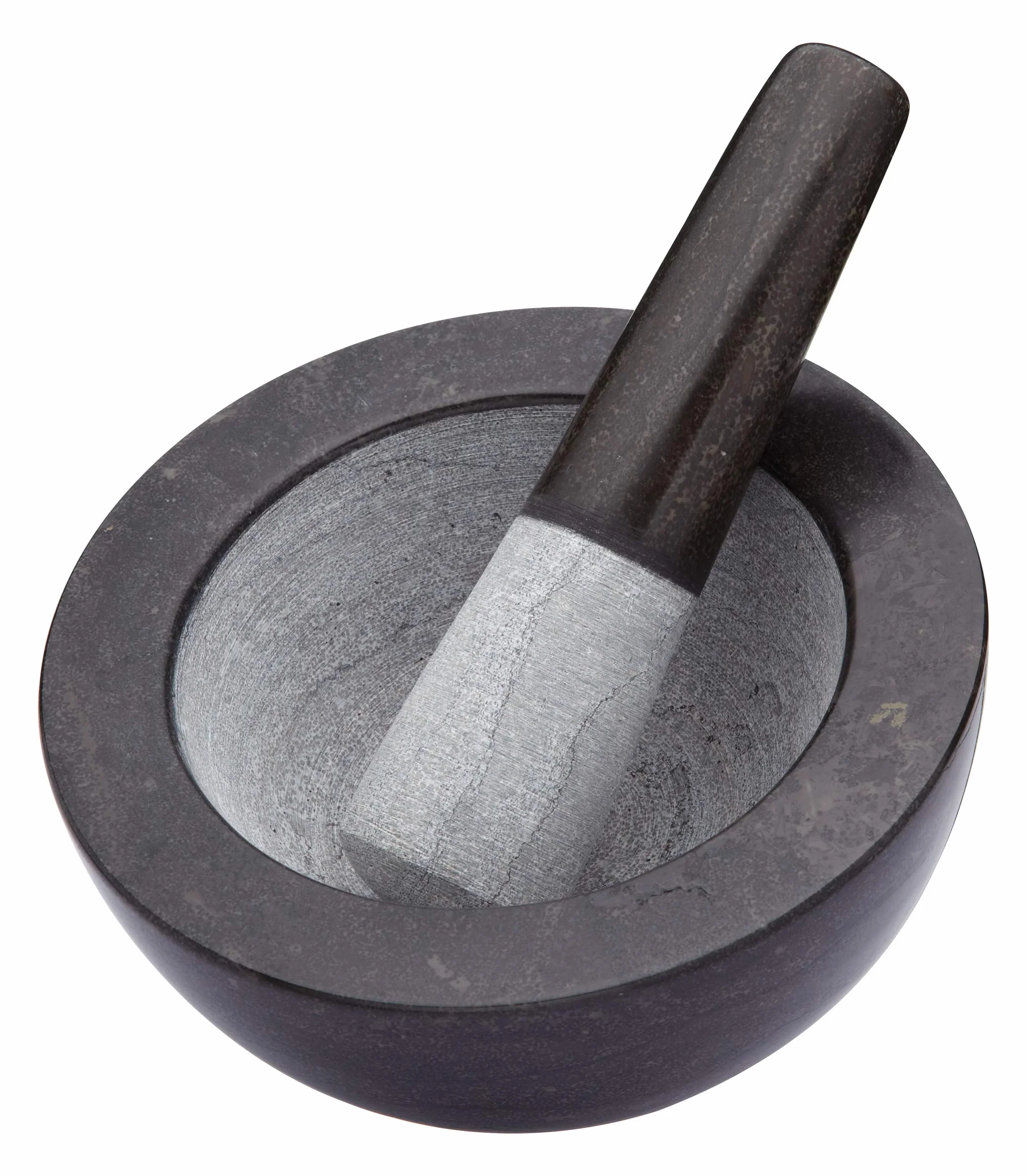 MasterClass Mortero de granito grande, 20 x 12 cm - Negro / Gris
