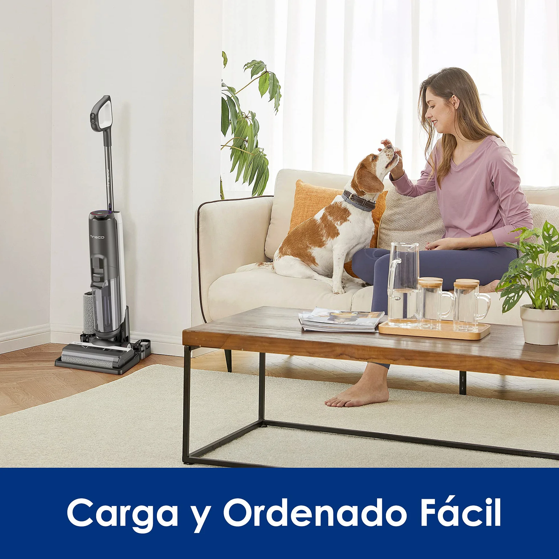 Tineco Floor One S5 Aspiradora Escoba Inteligente, Aspiradora en Seco y Húmedo, Sin Cables, Pantalla Digital, Sensor Inteligente, Friegasuelos