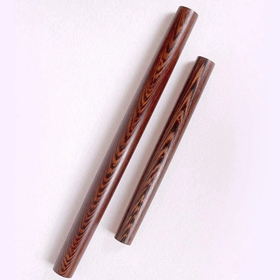Rodillo de madera maciza para hornear cocina para hornear bola de masa de bola de masa de cuero antiadherente herramienta de aguja para uso doméstico-39cm