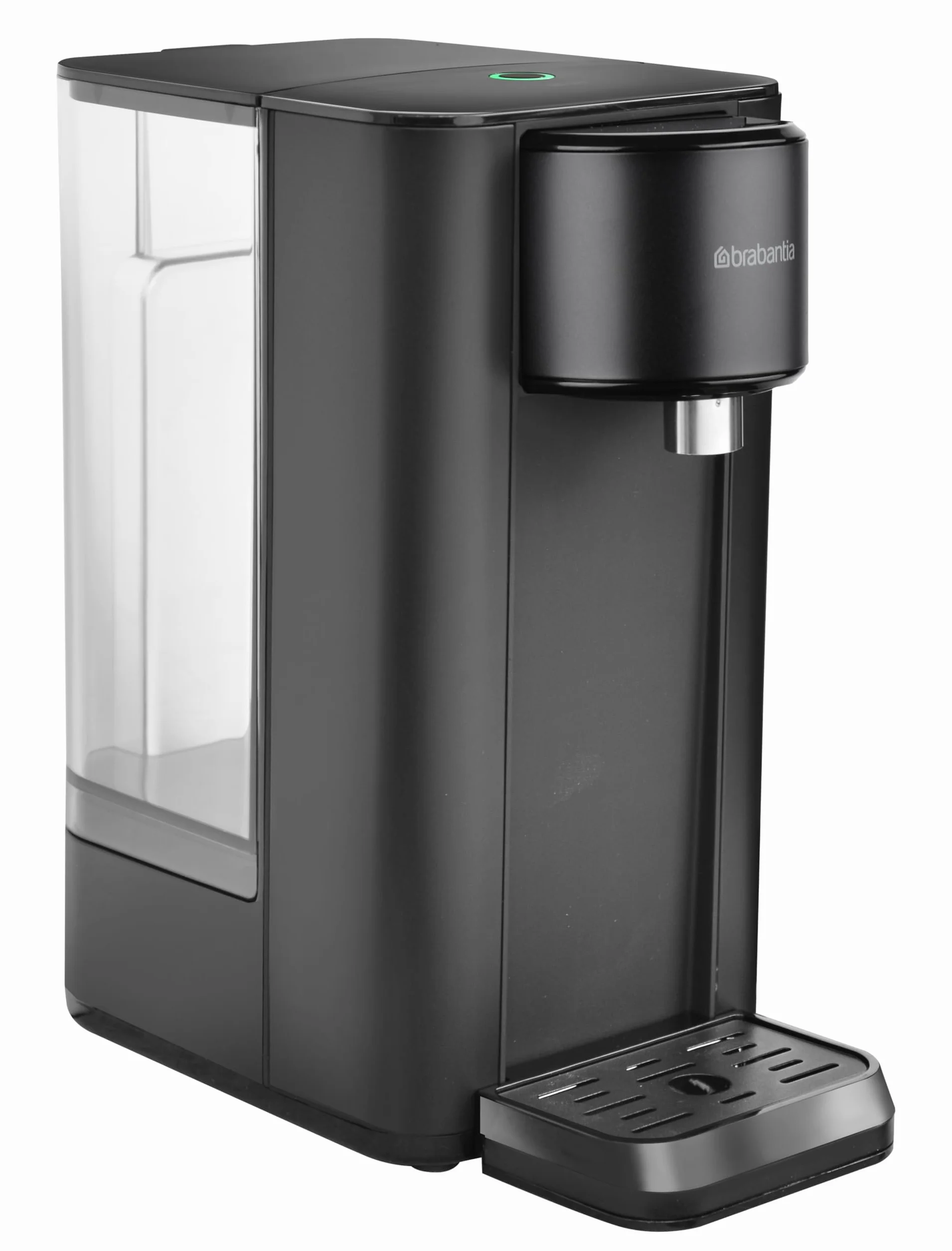 Brabantia Dispensador de agua caliente, depósito de 2.5 litros, 100℃, Depósito de agua desmontable, hervidor instantáneo, negro, BBEK1103