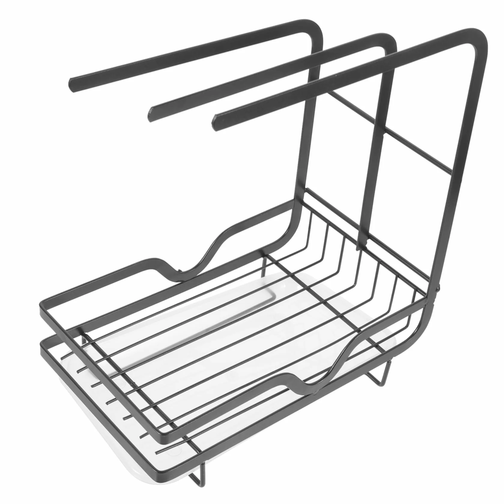 Cabilock Soporte Escurridor de Esponjas y Paños de Cocina, Organizador Metálico de Pared para Fregadero y Cocina, Negro